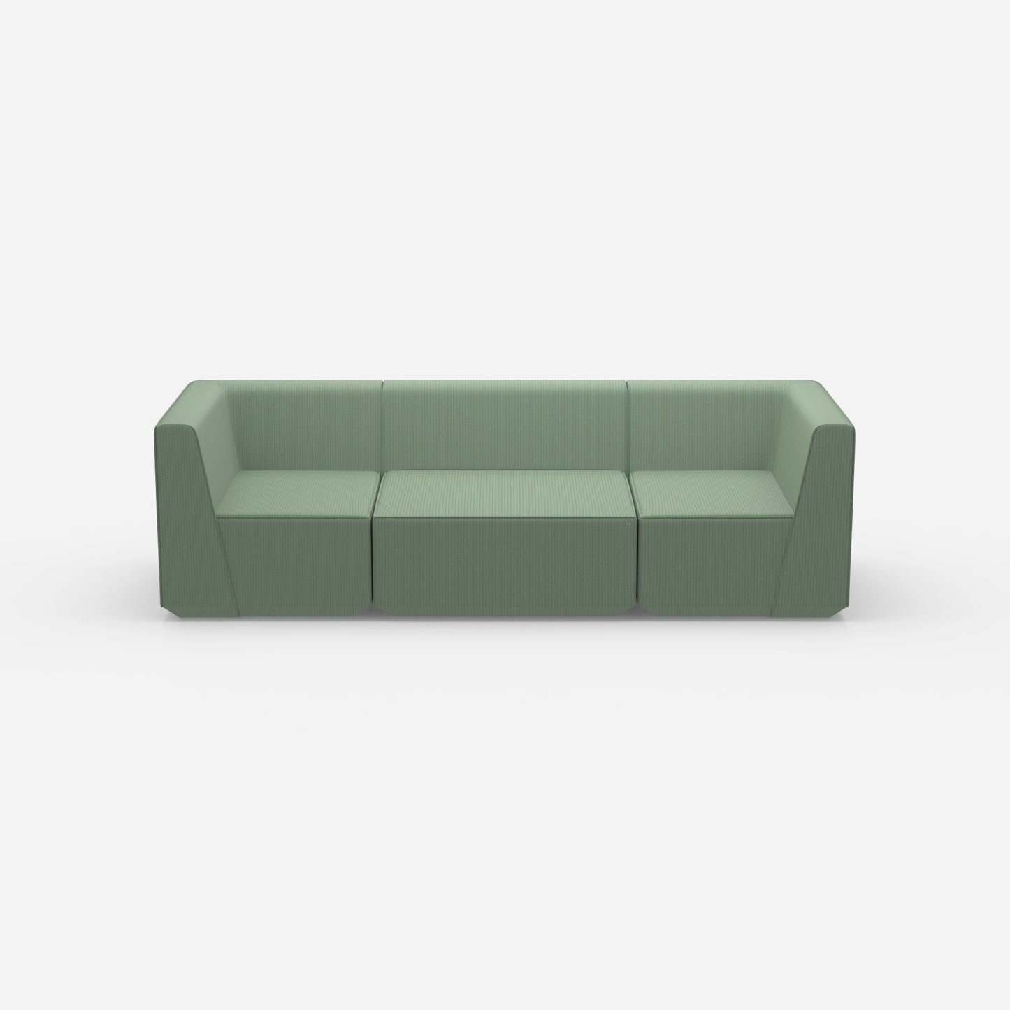 Sofa Dreisitzer grün von vorne