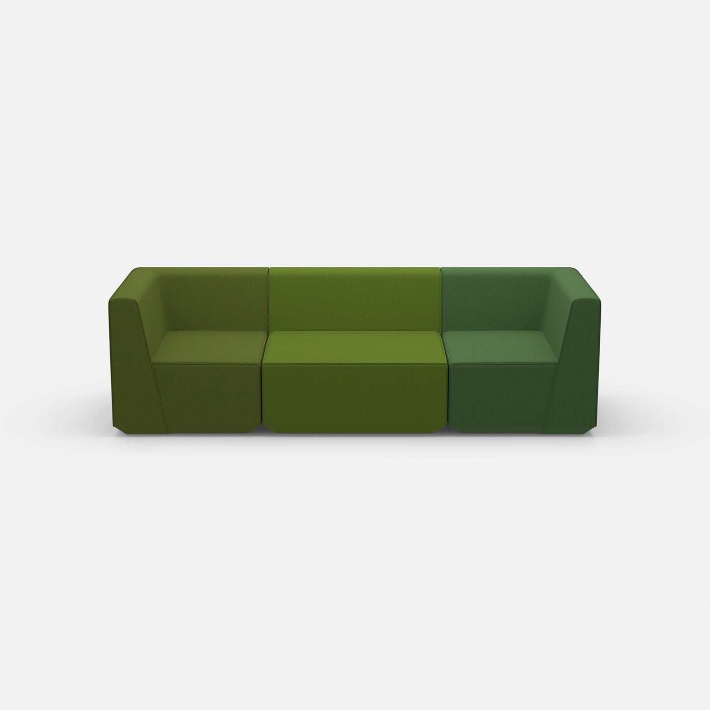 Sofa Dreisitzer grün von vorne