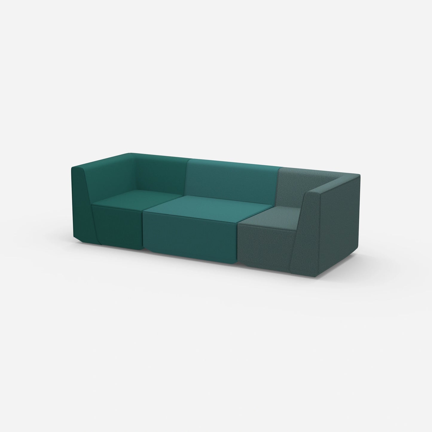 Sofa Dreisitzer grün von der Seite