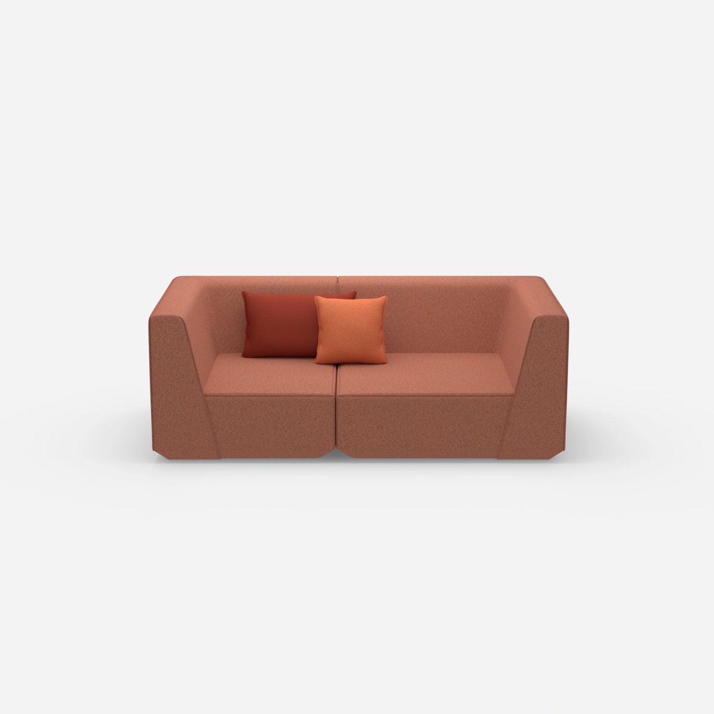 Sofa für 2 Personen in Rot von vorne