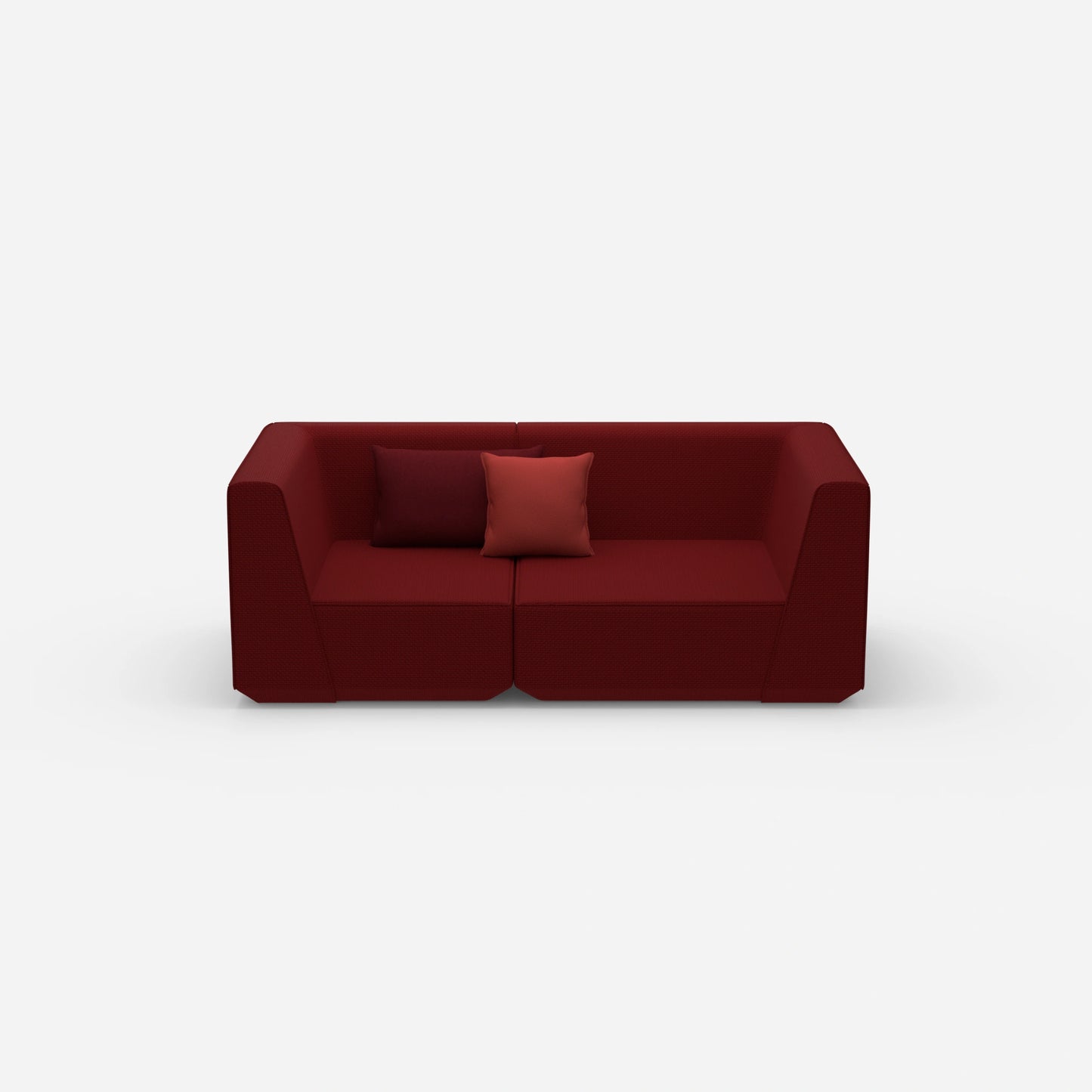 Sofa für 2 Personen in Rot von vorne