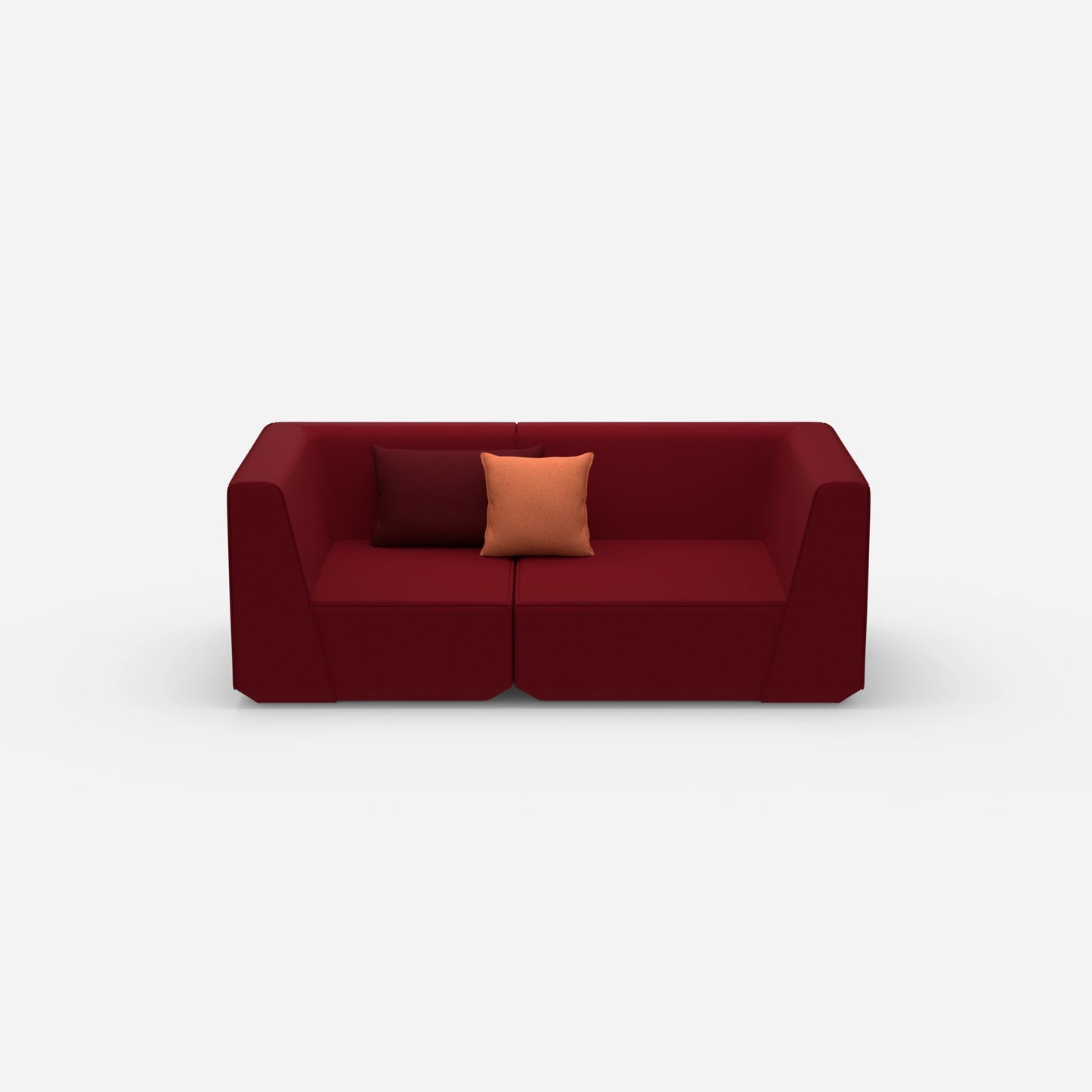 Sofa für 2 Personen in Rot von vorne