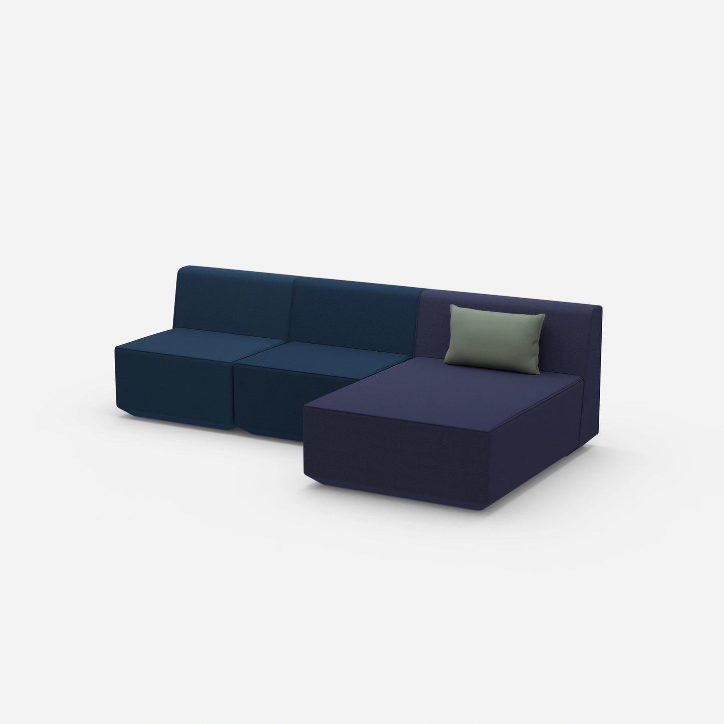 Sofa mit Recamiere für 3 Personen von der Seite