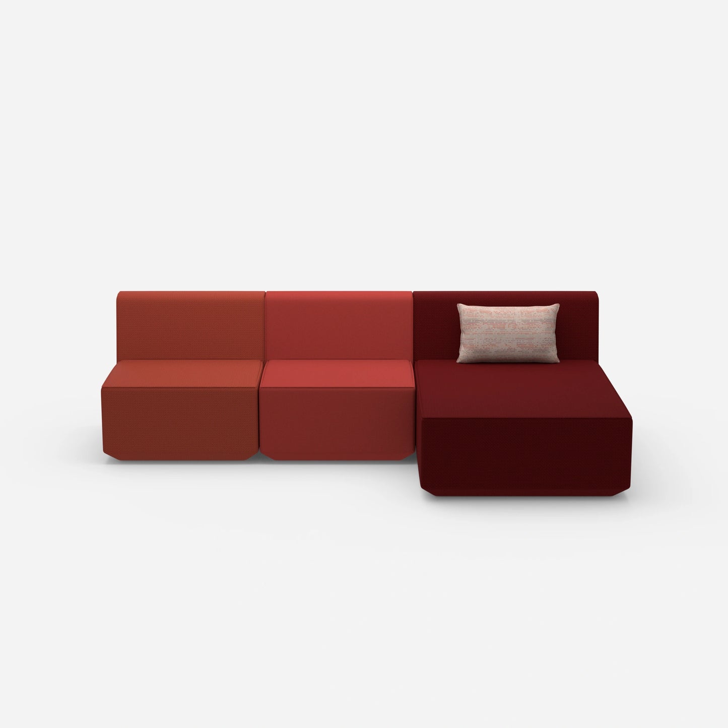 Sofa mit Recamiere für 3 Personen von vorne