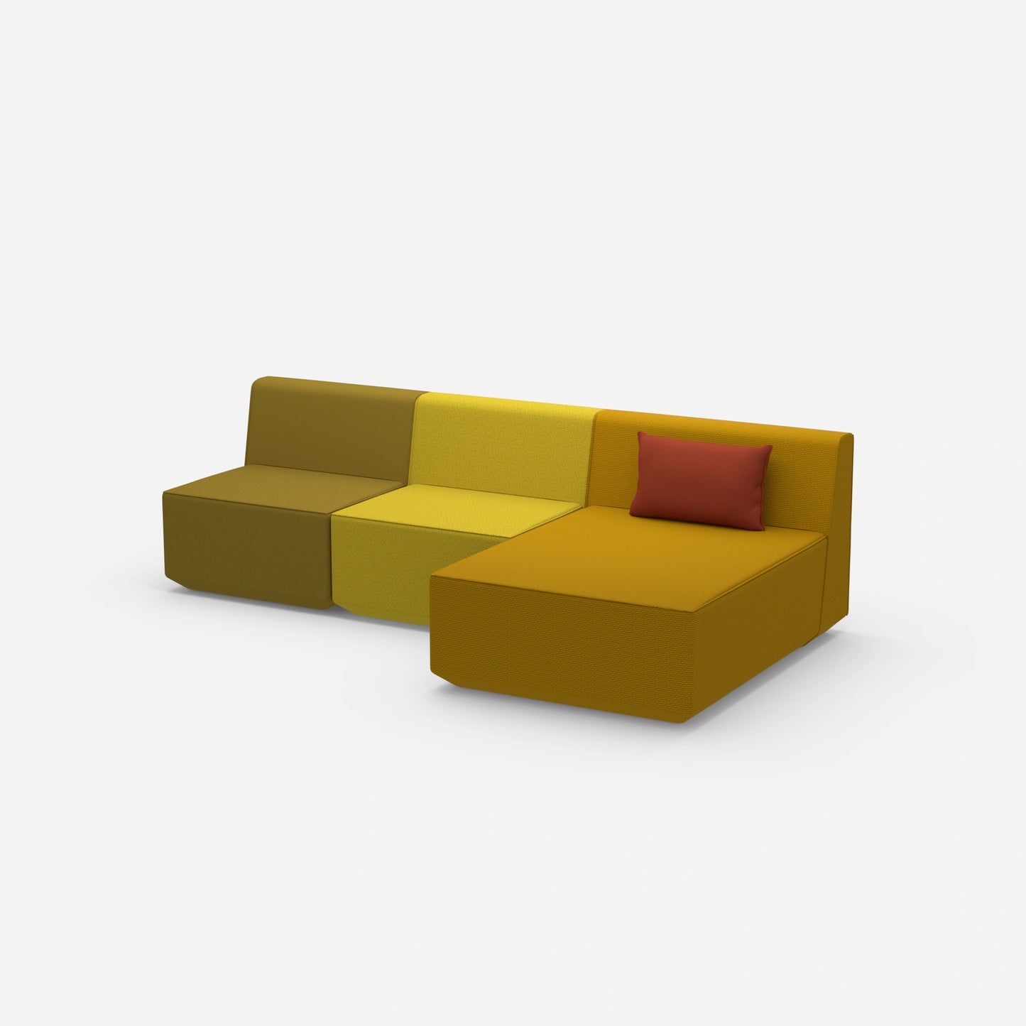 Sofa mit Recamiere für 3 Personen von der Seite