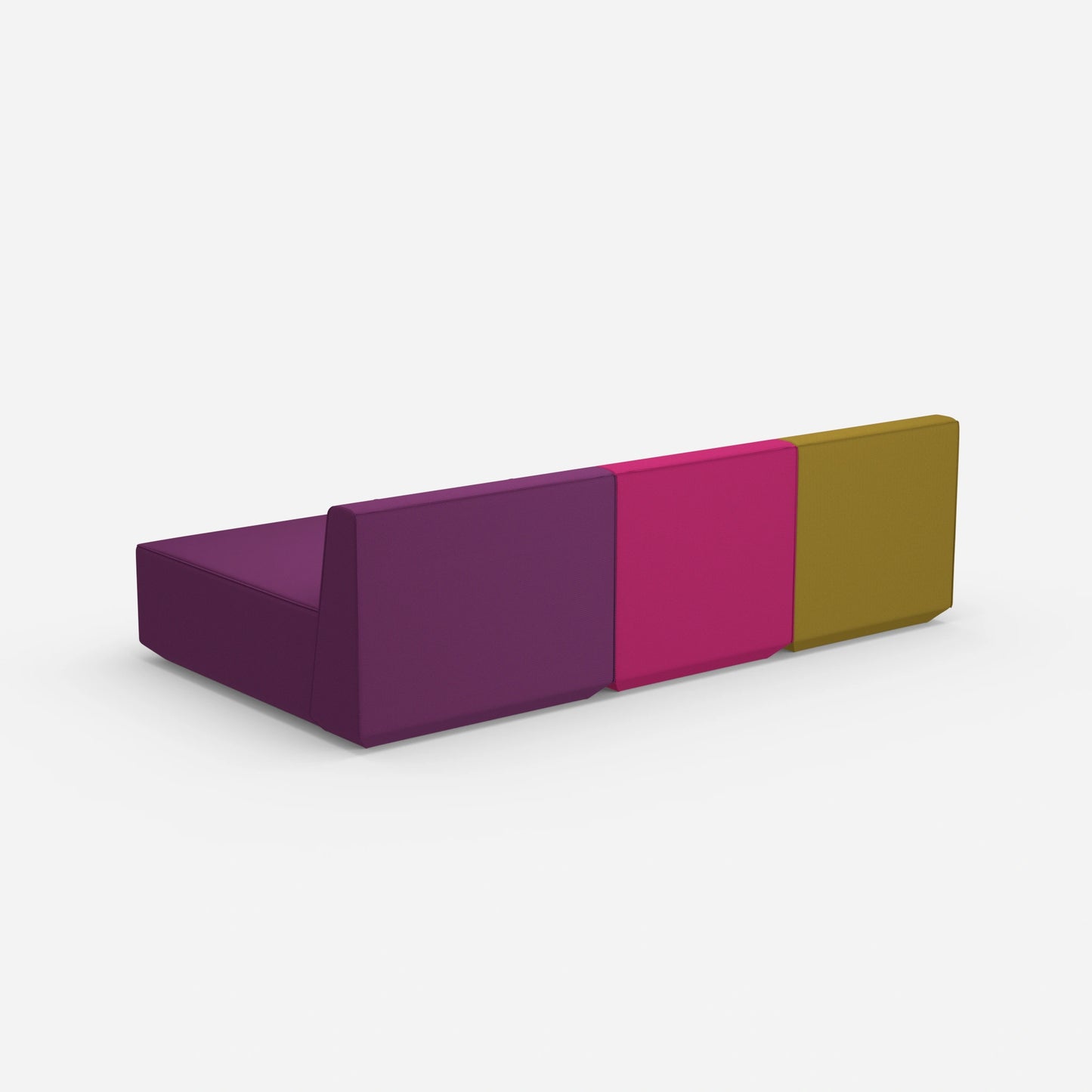 Sofa mit Recamiere für 3 Personen von hinten