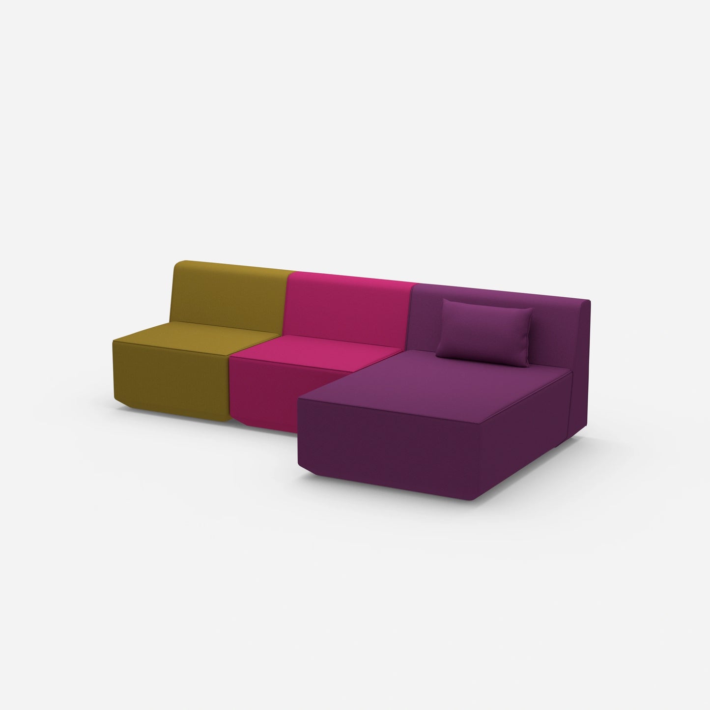 Sofa mit Recamiere für 3 Personen von der Seite