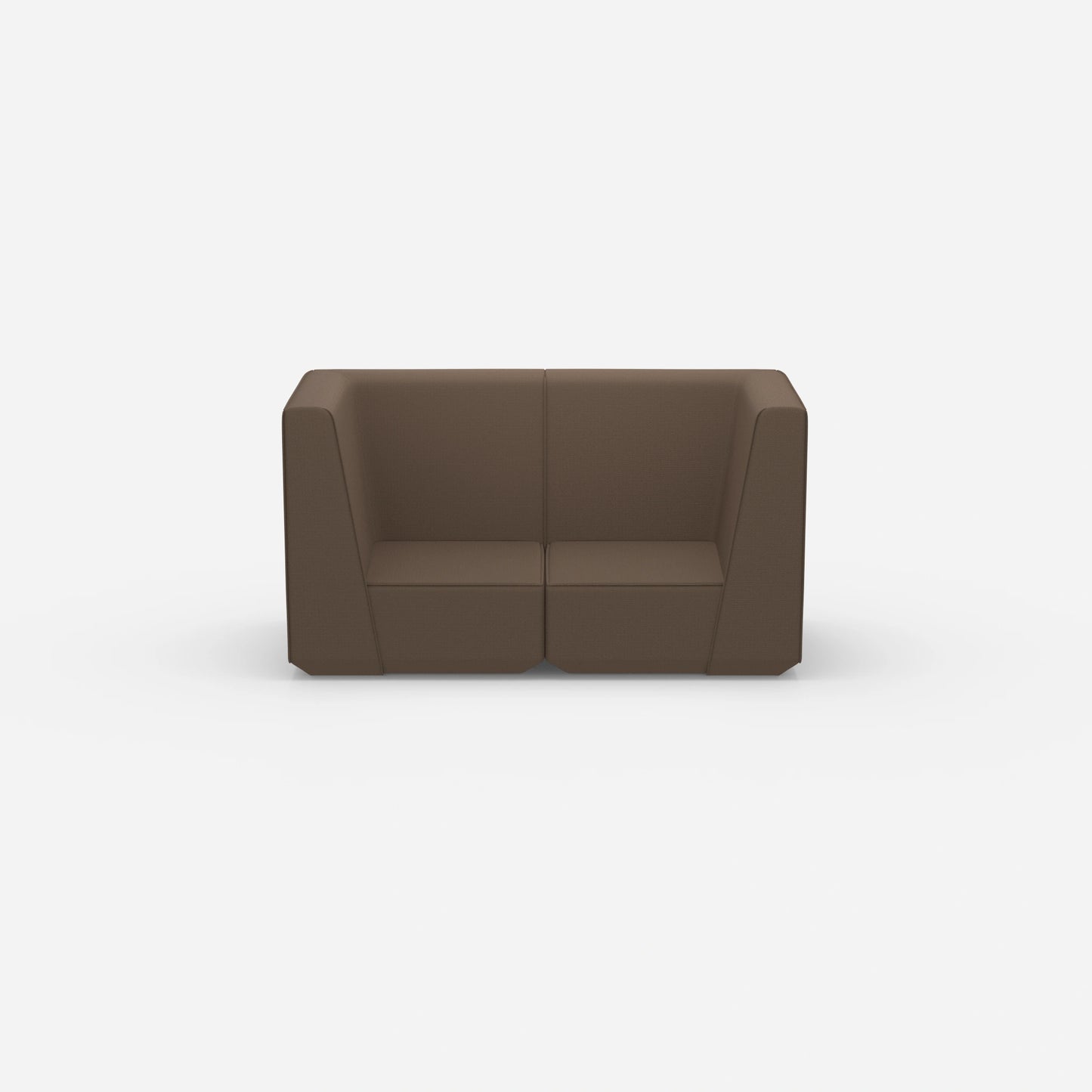 Sofa Zweisitzer braun 160 cm breit von vorne