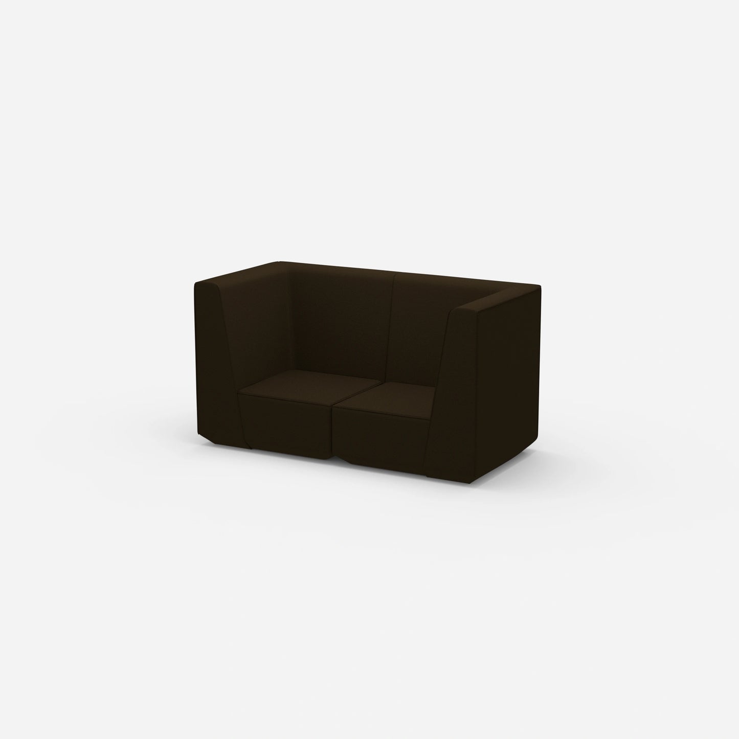 Sofa Zweisitzer braun 160 cm breit von der Seite