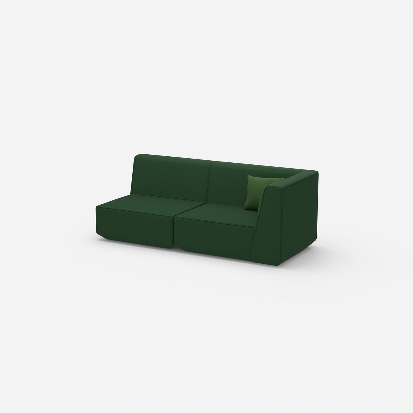Sofa Zweisitzer grün 180 cm breit von der Seite