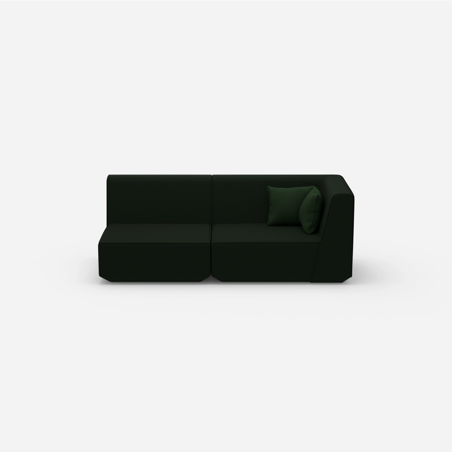 Sofa Zweisitzer grün 180 cm breit von vorne