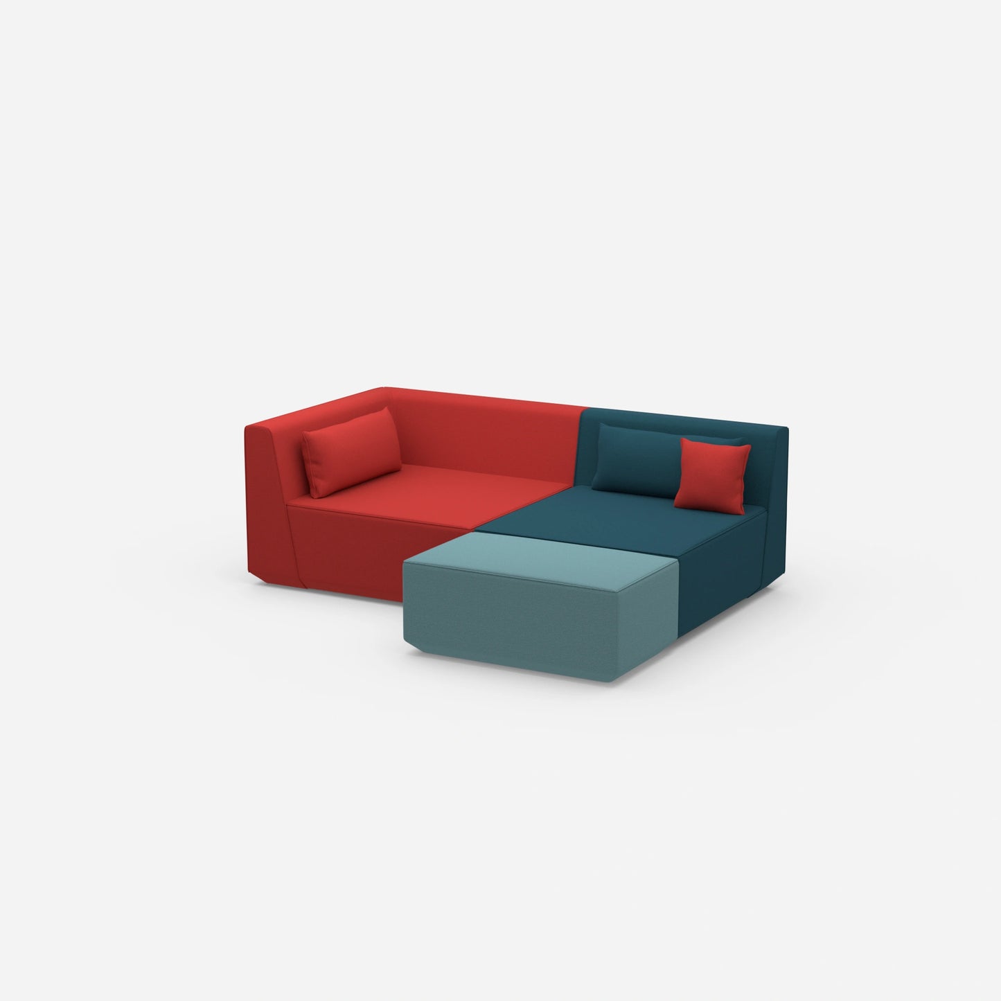 Tiefe Eckcouch von der Seite