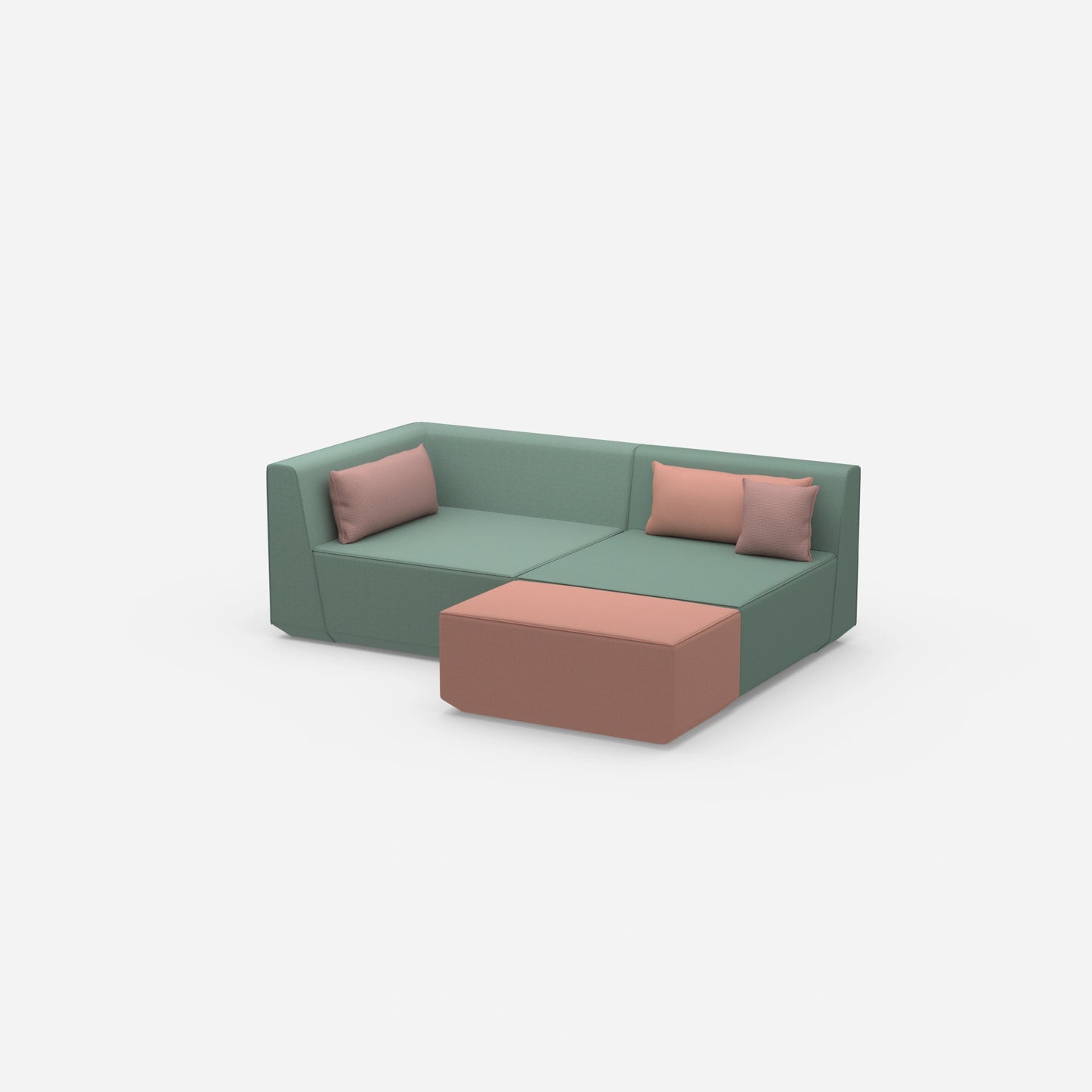 Tiefe Eckcouch von der Seite