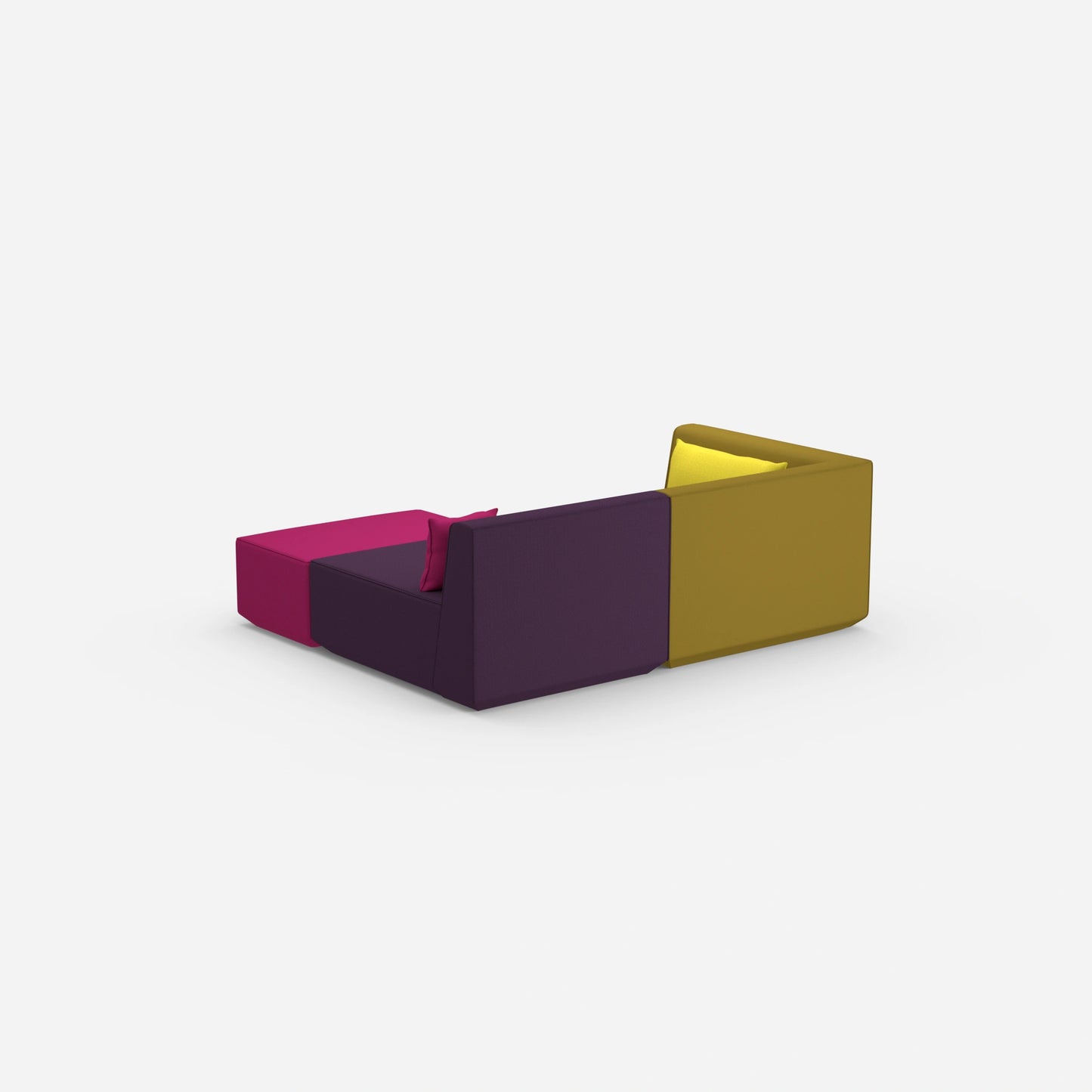 Tiefe Eckcouch von hinten