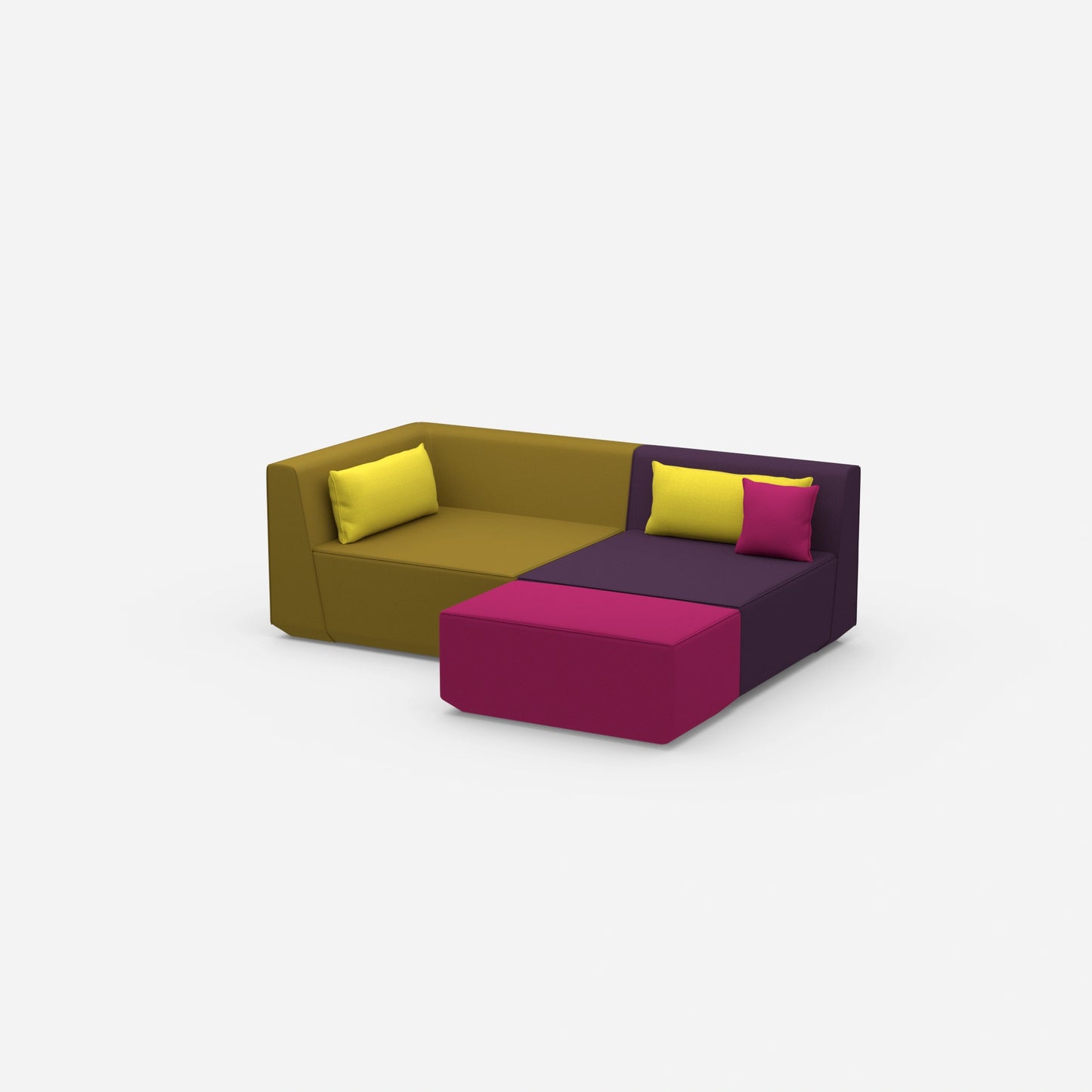 Tiefe Eckcouch von der Seite