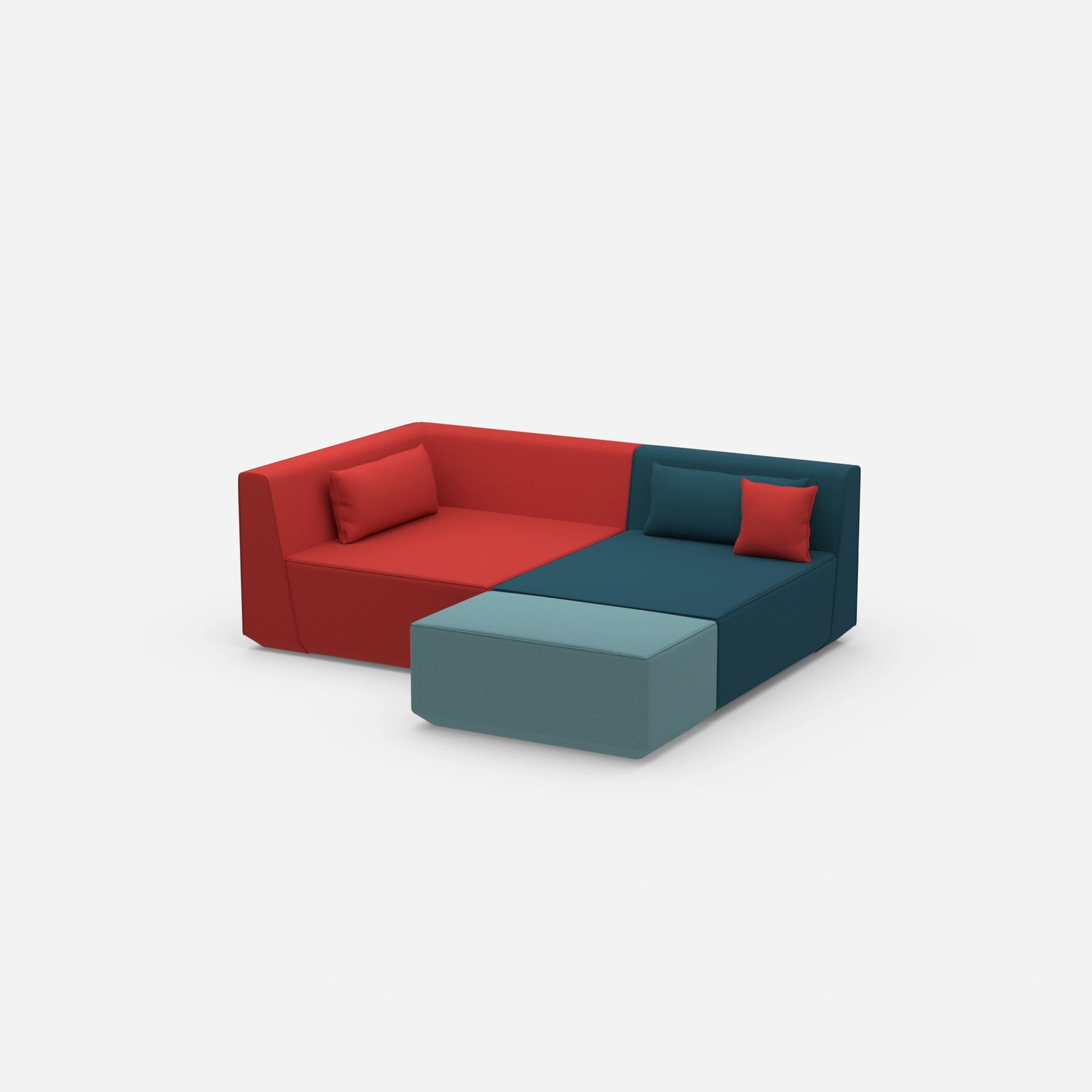 Tiefes modulares Ecksofa von der Seite