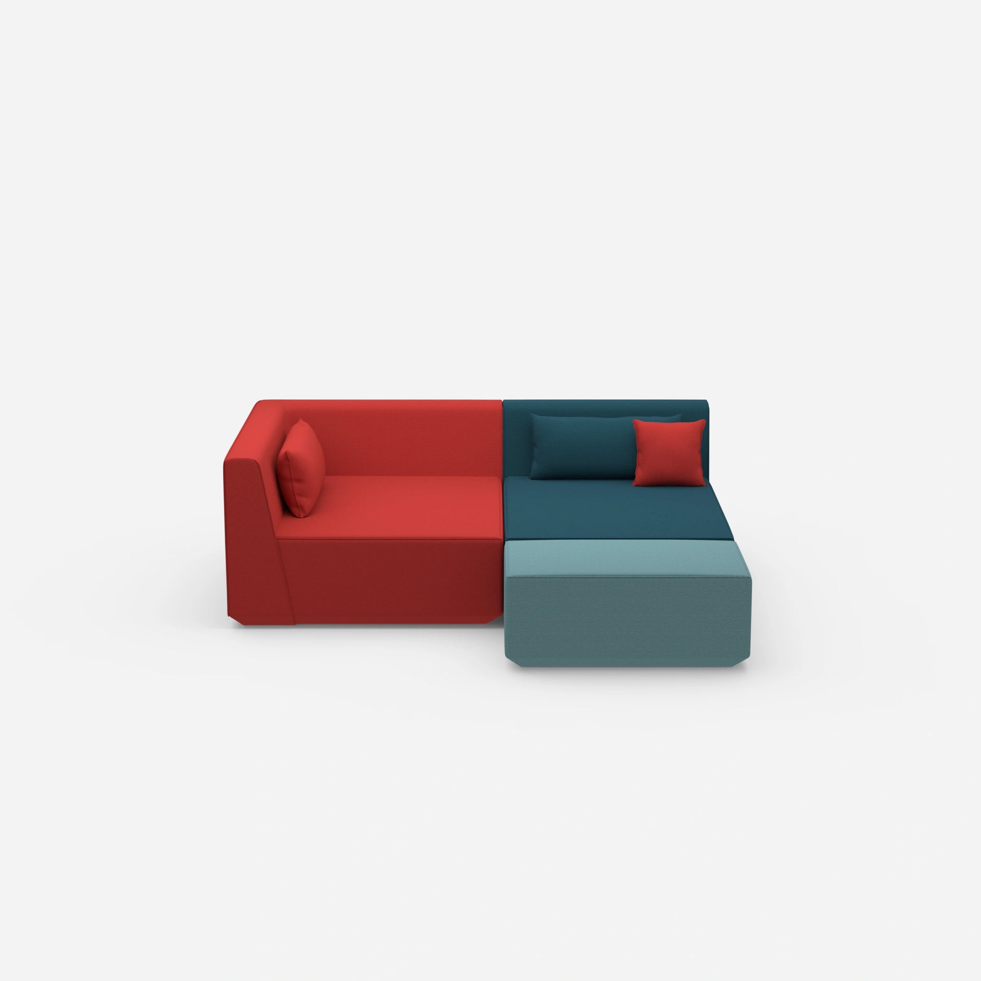 Tiefes modulares Ecksofa von vorne