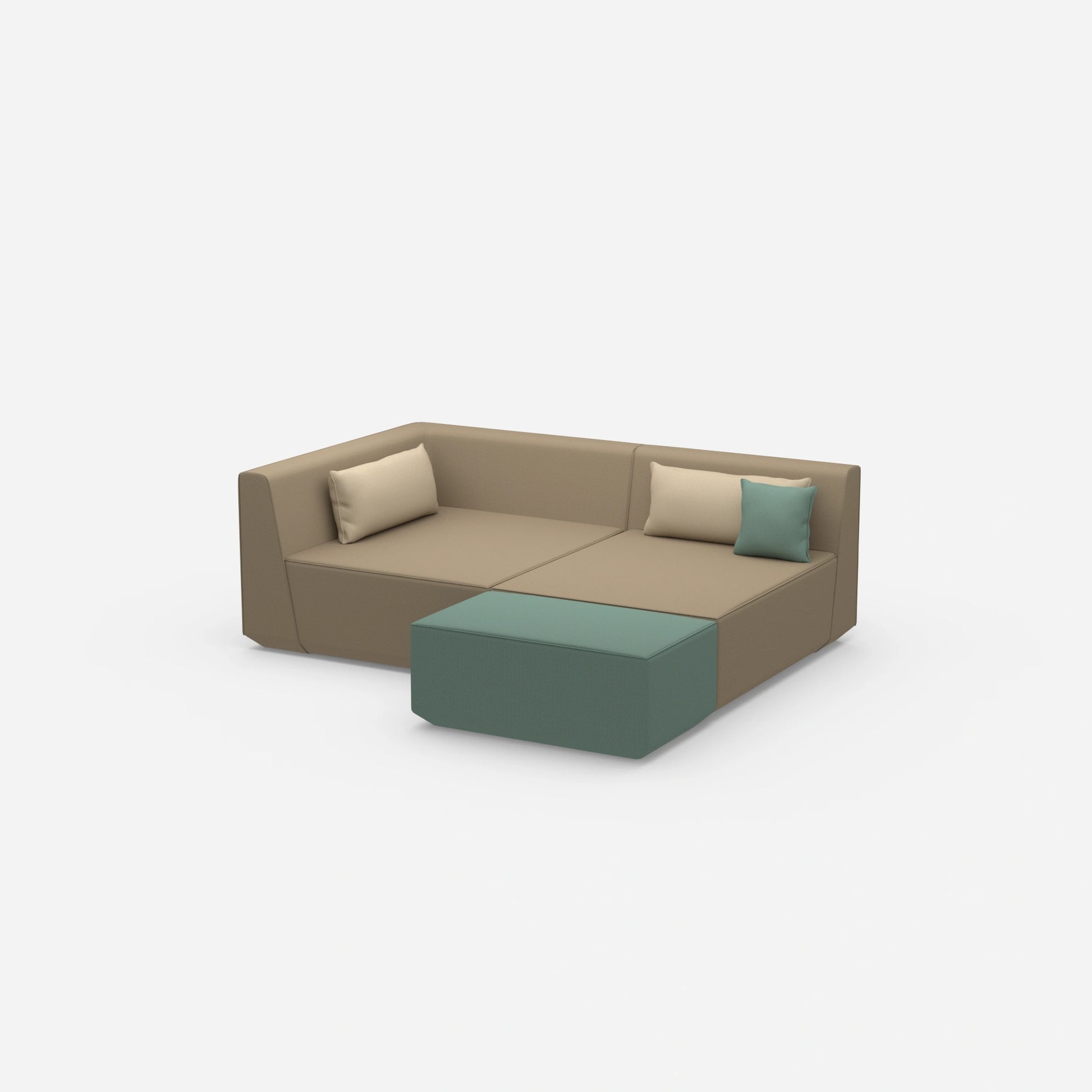 Tiefes modulares Ecksofa von der Seite