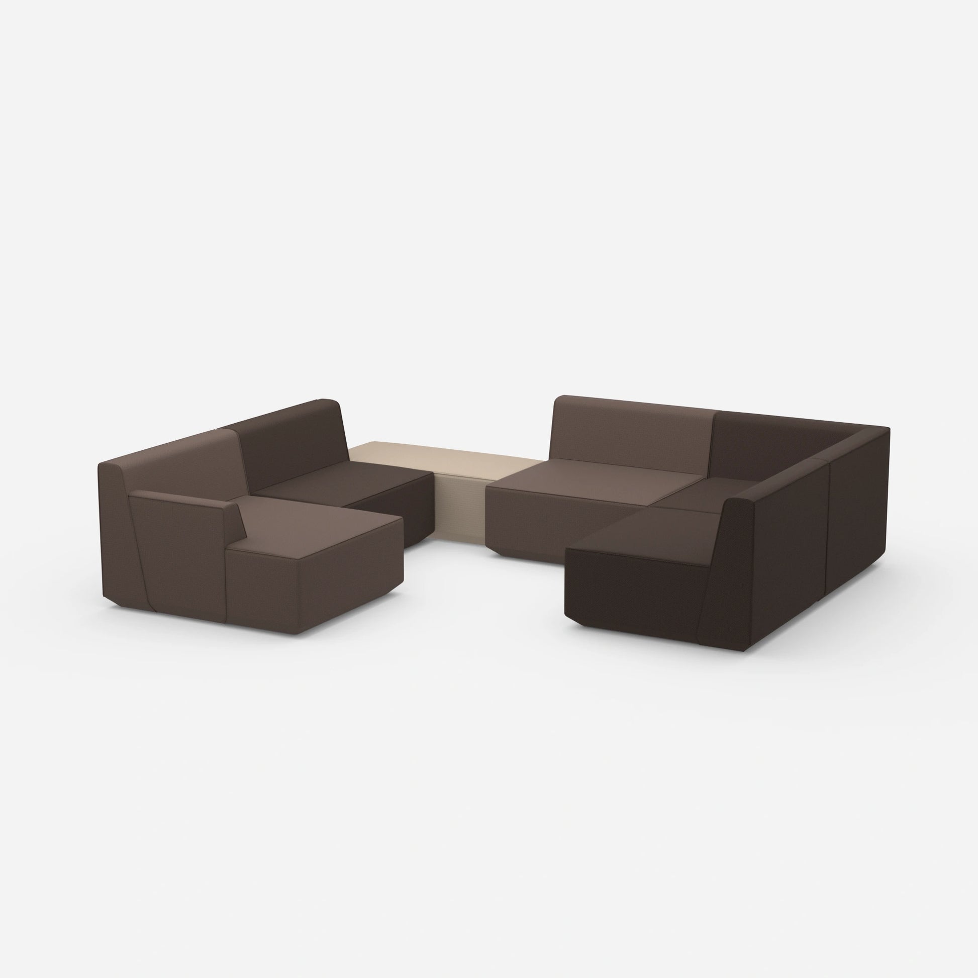 Changeable Sofa lounge in brown tones from the side
