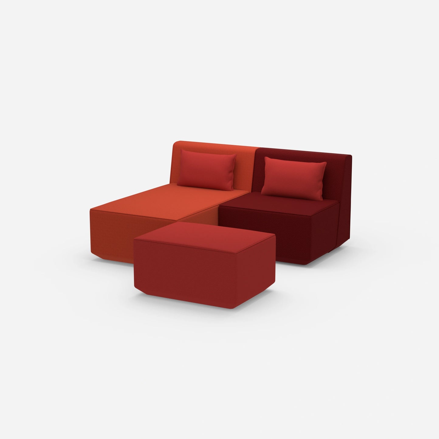 Zweisitzer modulares Sofa mit Funktion von der Seite