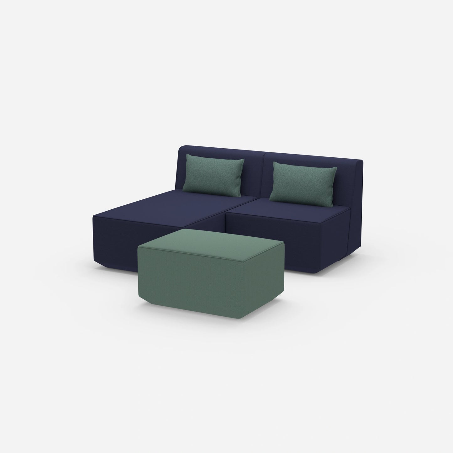 Zweisitzer modulares Sofa mit Funktion von der Seite