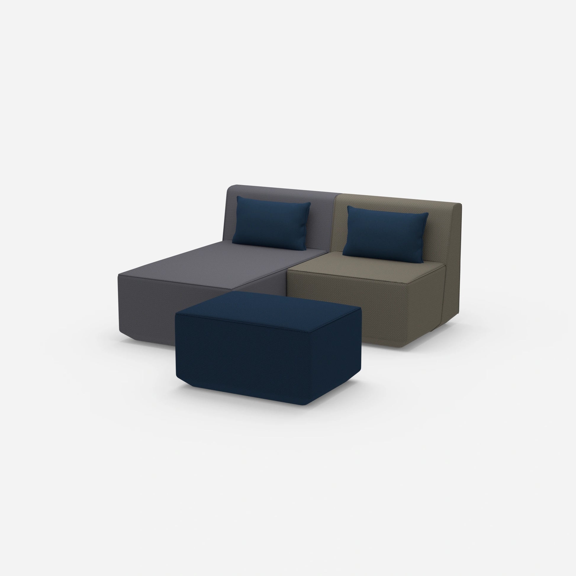 Zweisitzer modulares Sofa mit Funktion von der Seite