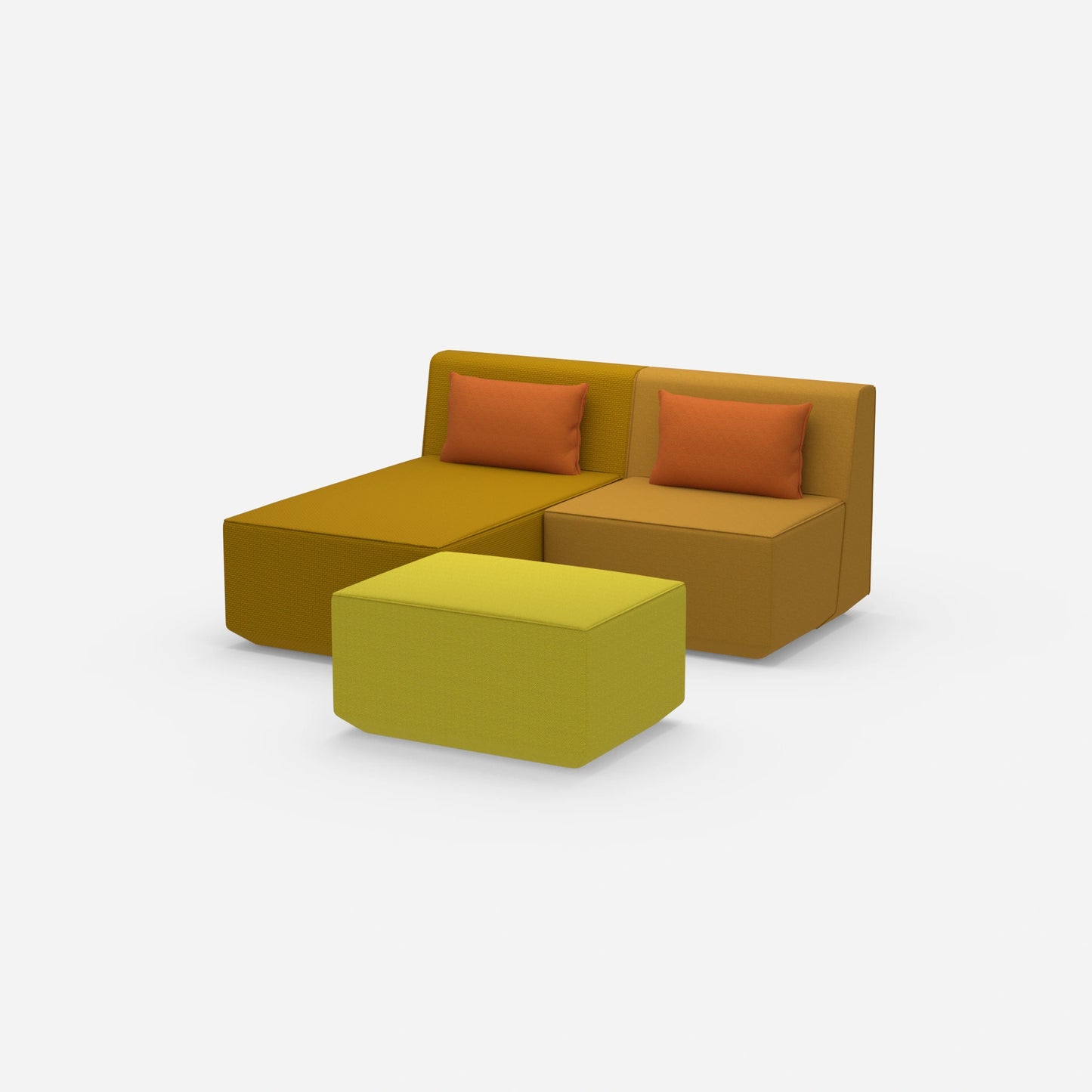 Zweisitzer modulares Sofa mit Funktion von der Seite