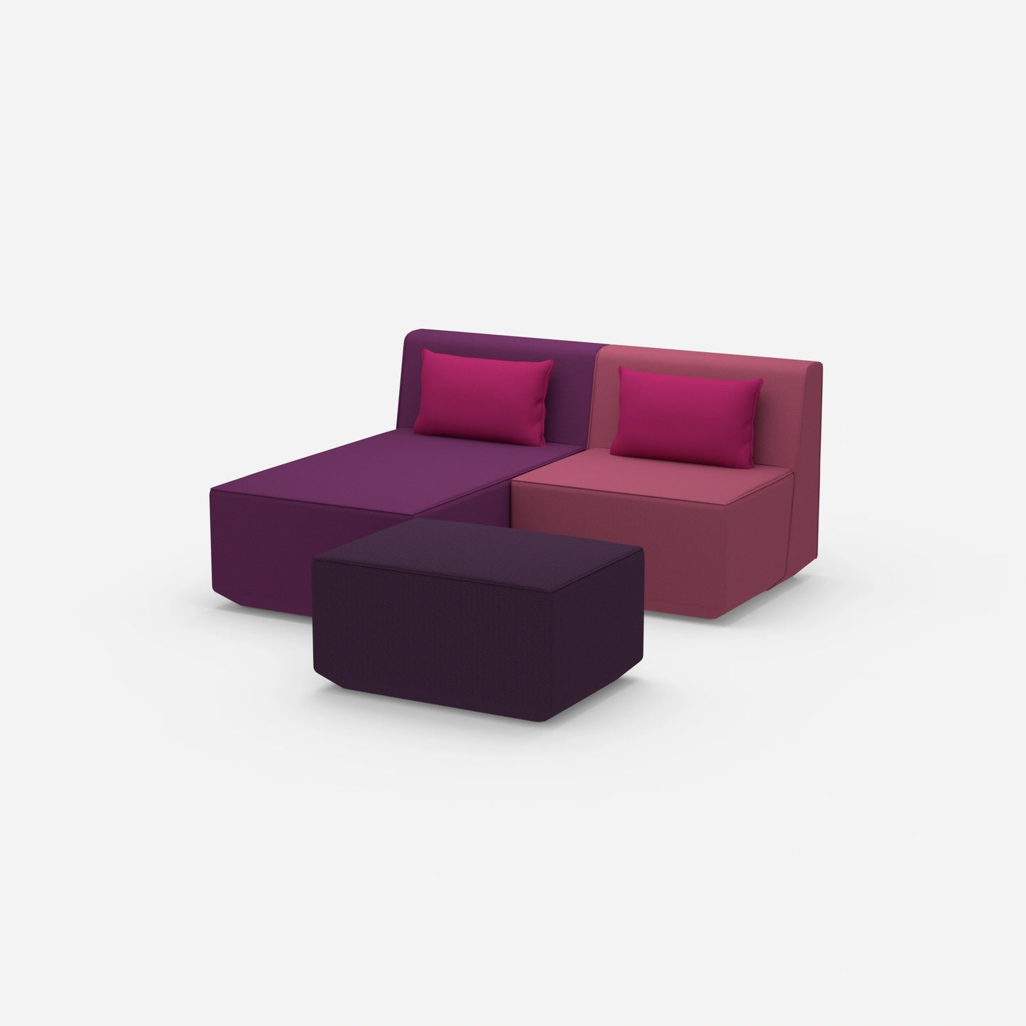 Zweisitzer modulares Sofa mit Funktion von der Seite