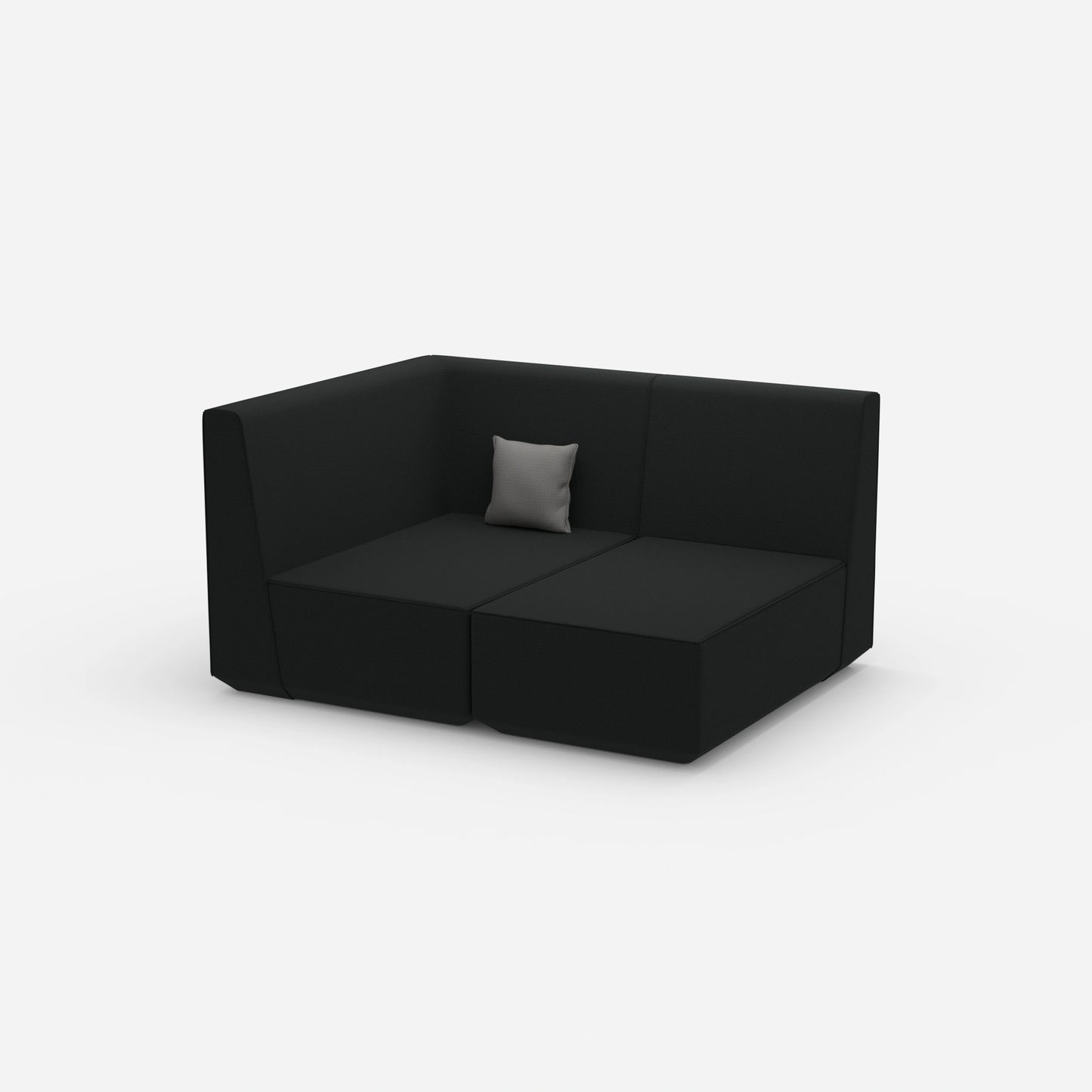 Zweisitzer Modulsofa mit Eckmodul von der Seite