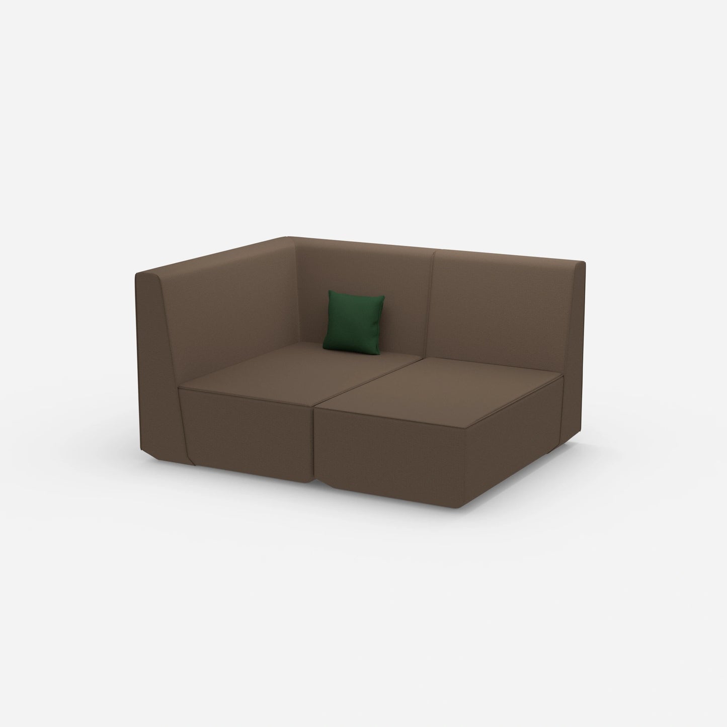 Zweisitzer Modulsofa mit Eckmodul von der Seite