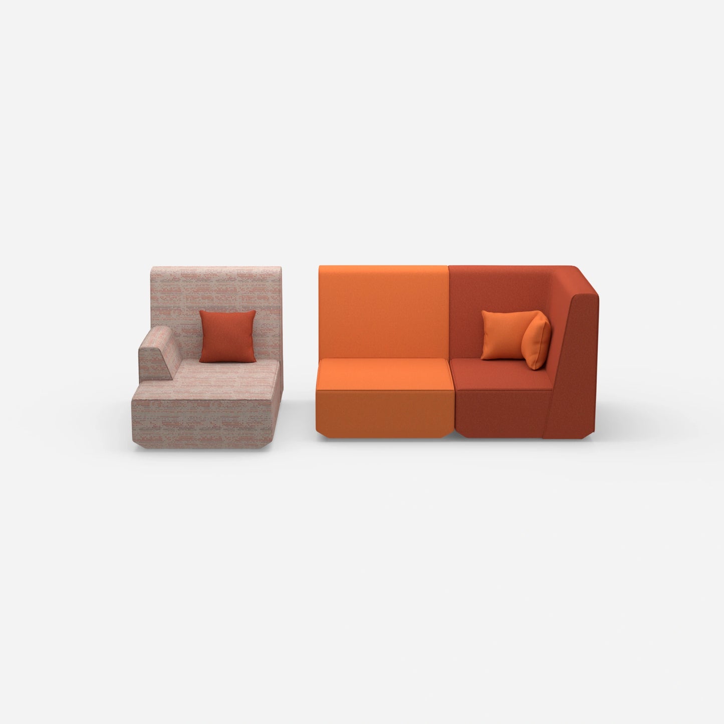 2 seater with ottoman with high backrest from the front