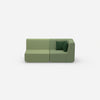 2 seater sofa green from the front