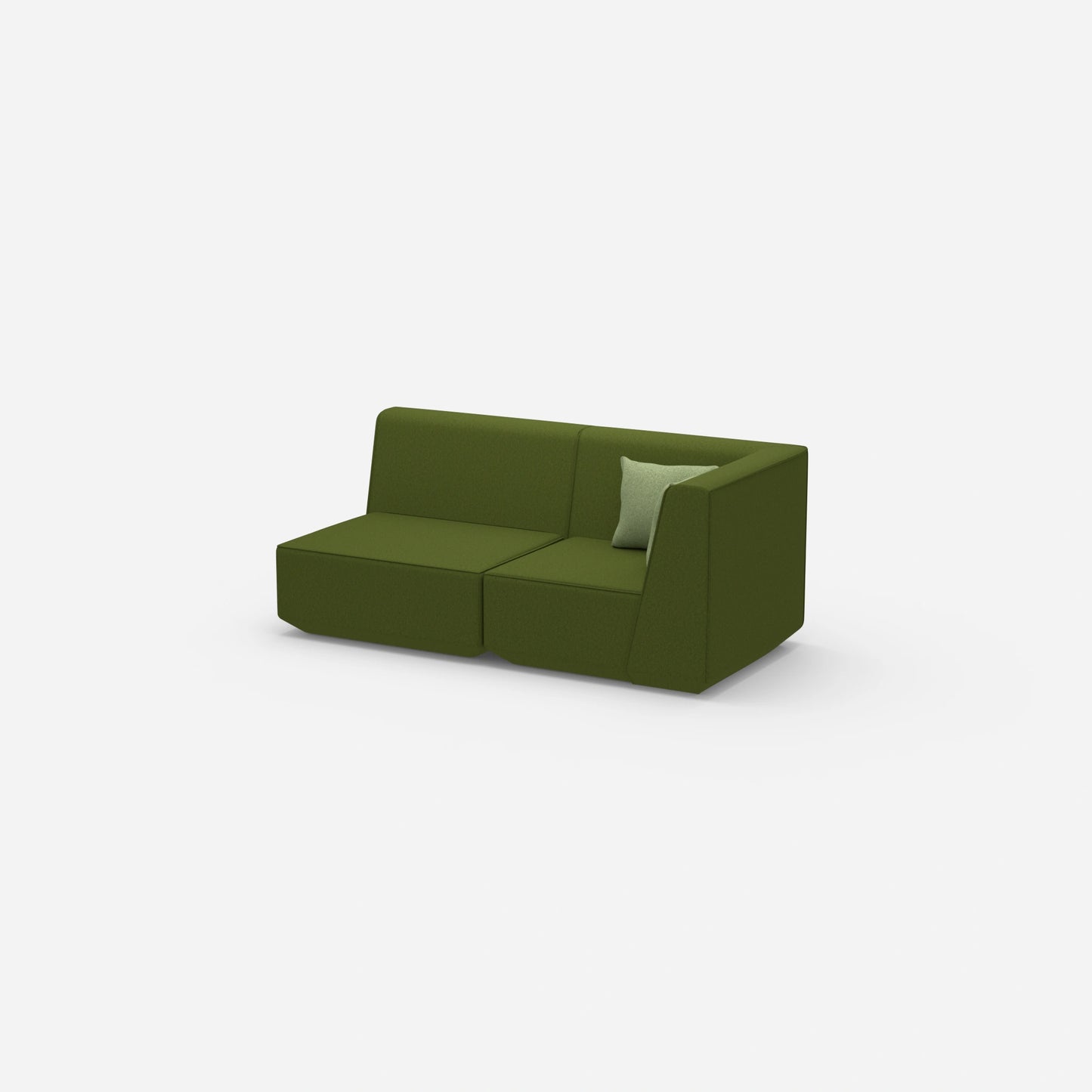 2 seater sofa green from the side