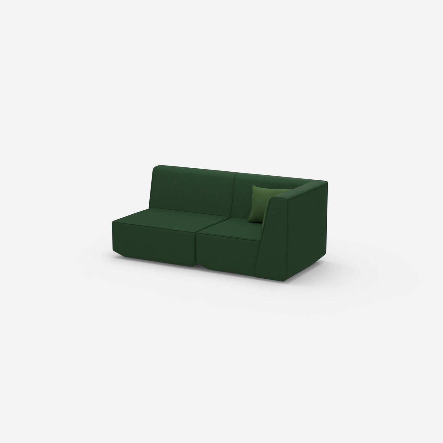 2 seater sofa green from the side