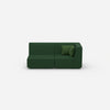 2 seater sofa green from the front