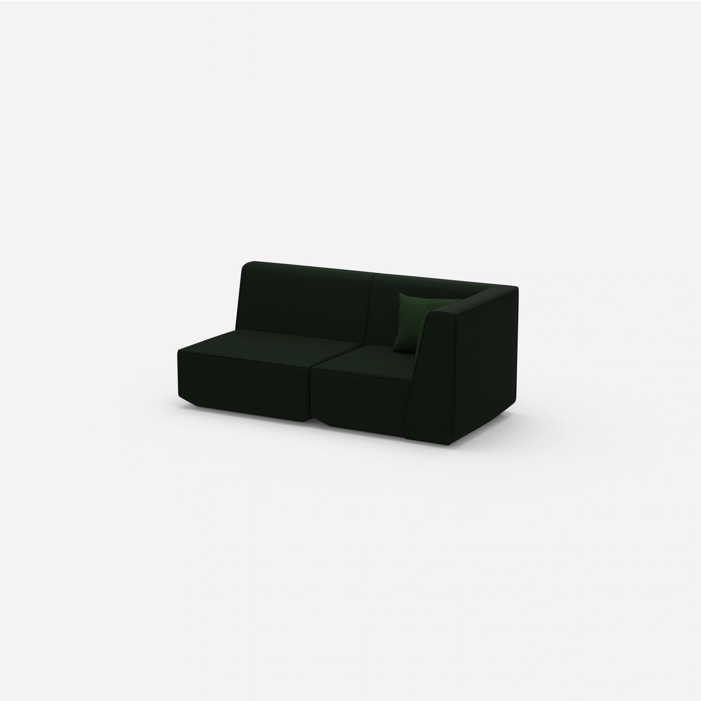 2 seater sofa green from the side