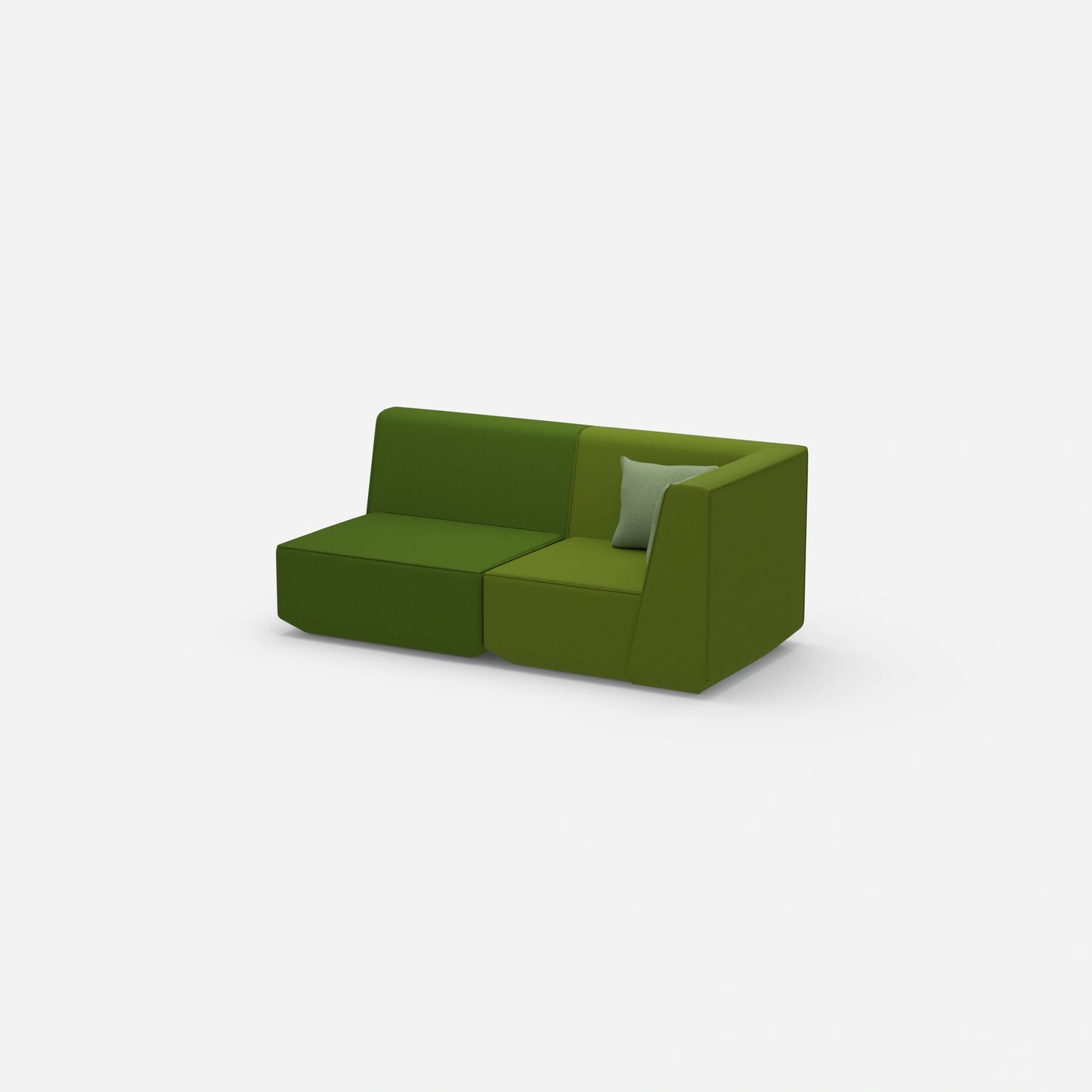 2 seater sofa green from the side