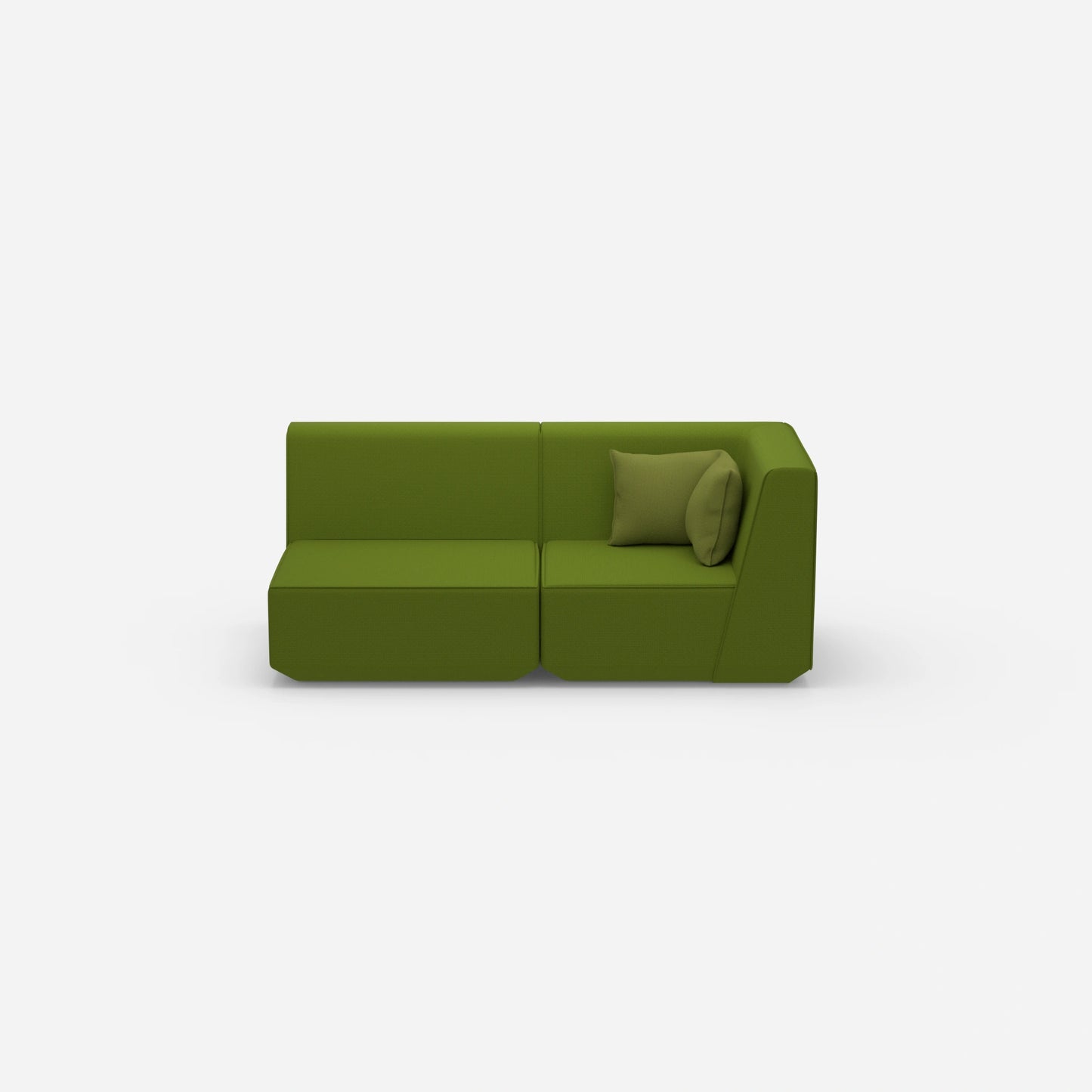 2 seater sofa green from the front