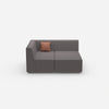 2 seater sofa with corner from the front