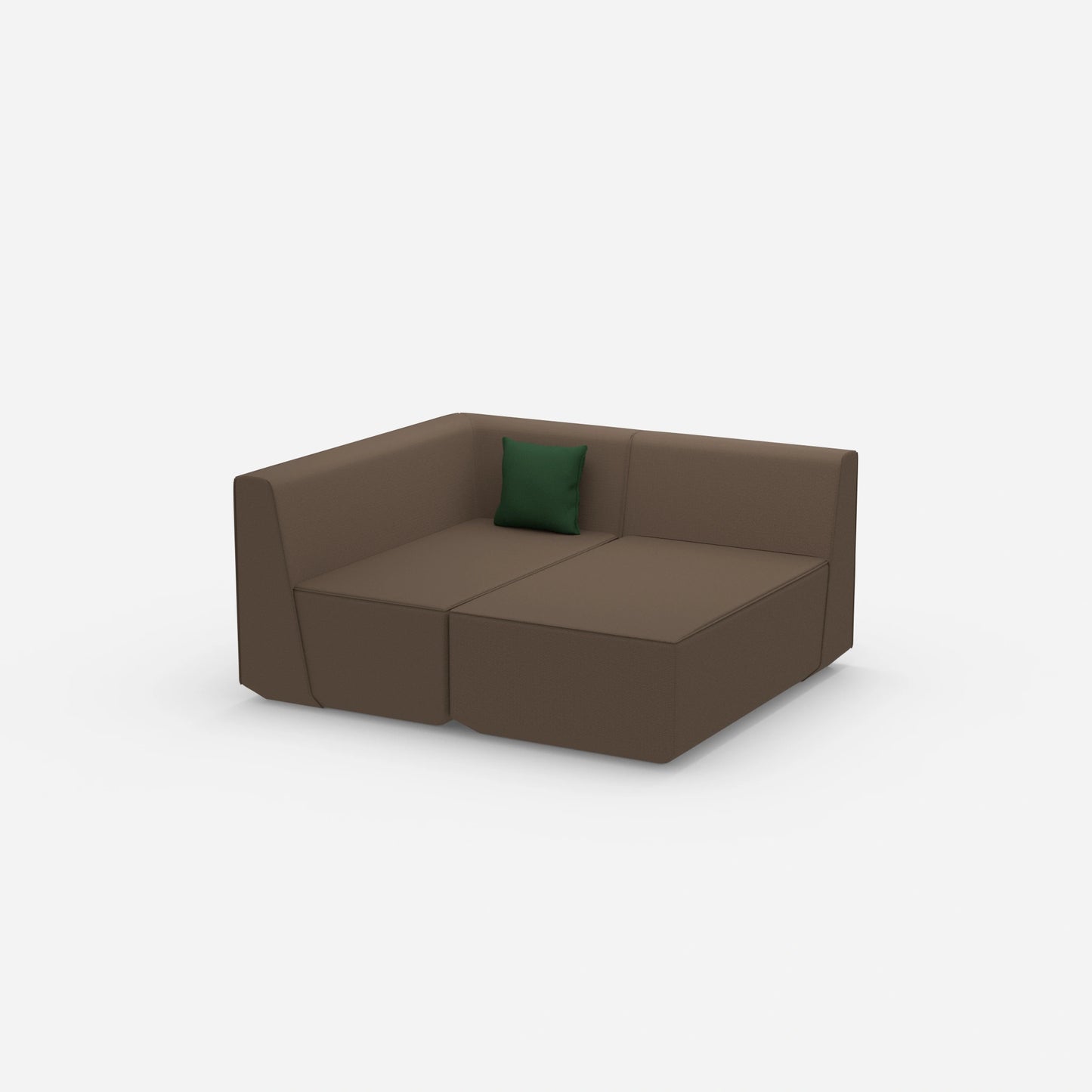 2 seater sofa with corner from the side