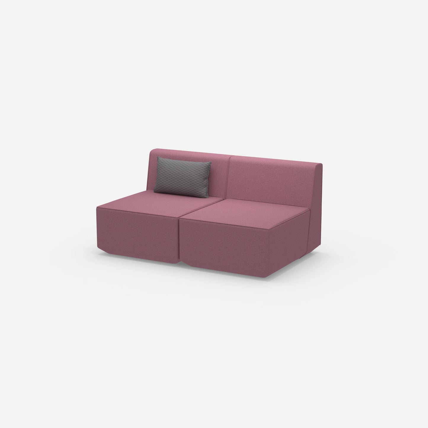 2 seater sofa pink from the side