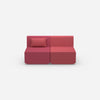2 seater sofa pink from the front