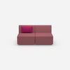 2 seater sofa pink from the front