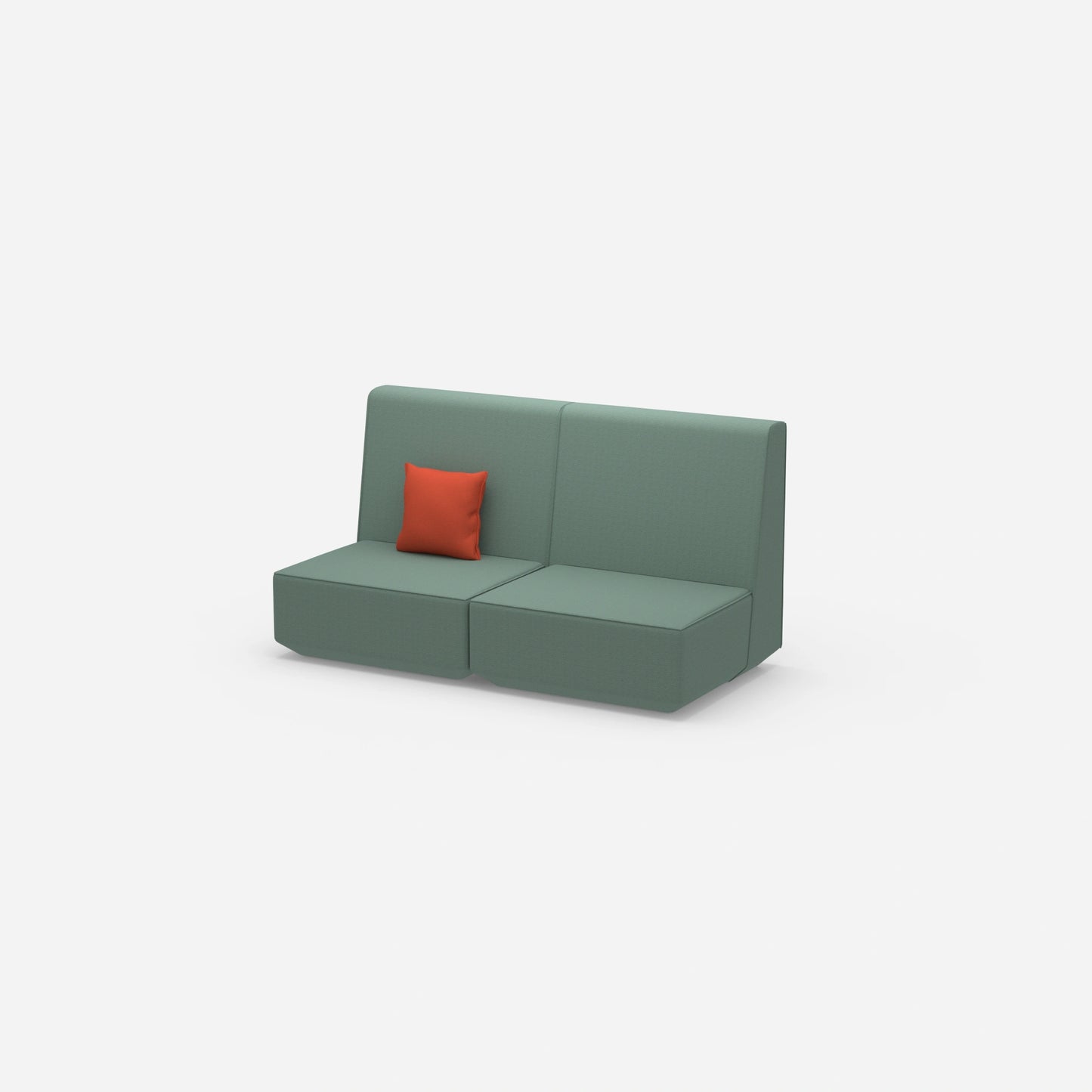 2-seater sofa with high backrest from the side