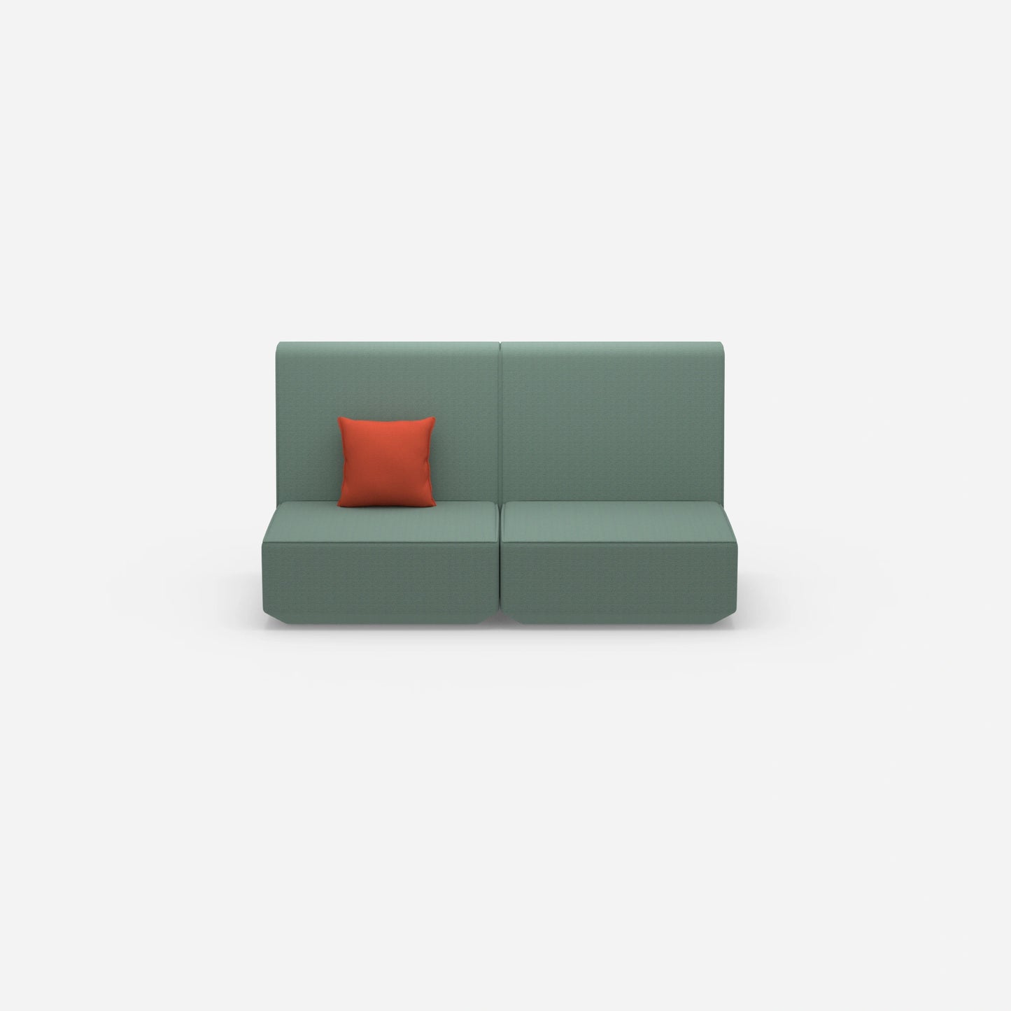 2-seater sofa with high backrest from the front