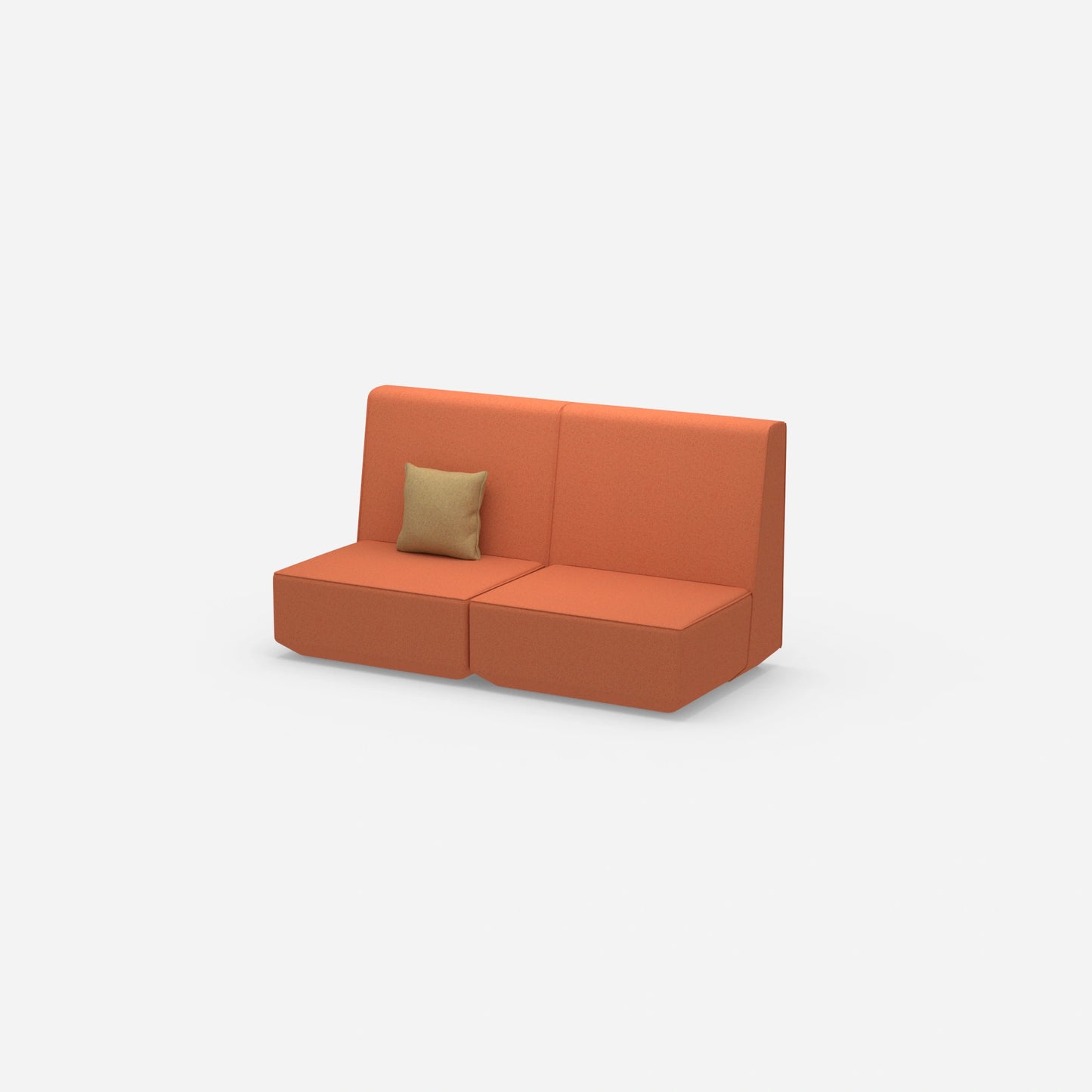 2-seater sofa with high backrest from the side
