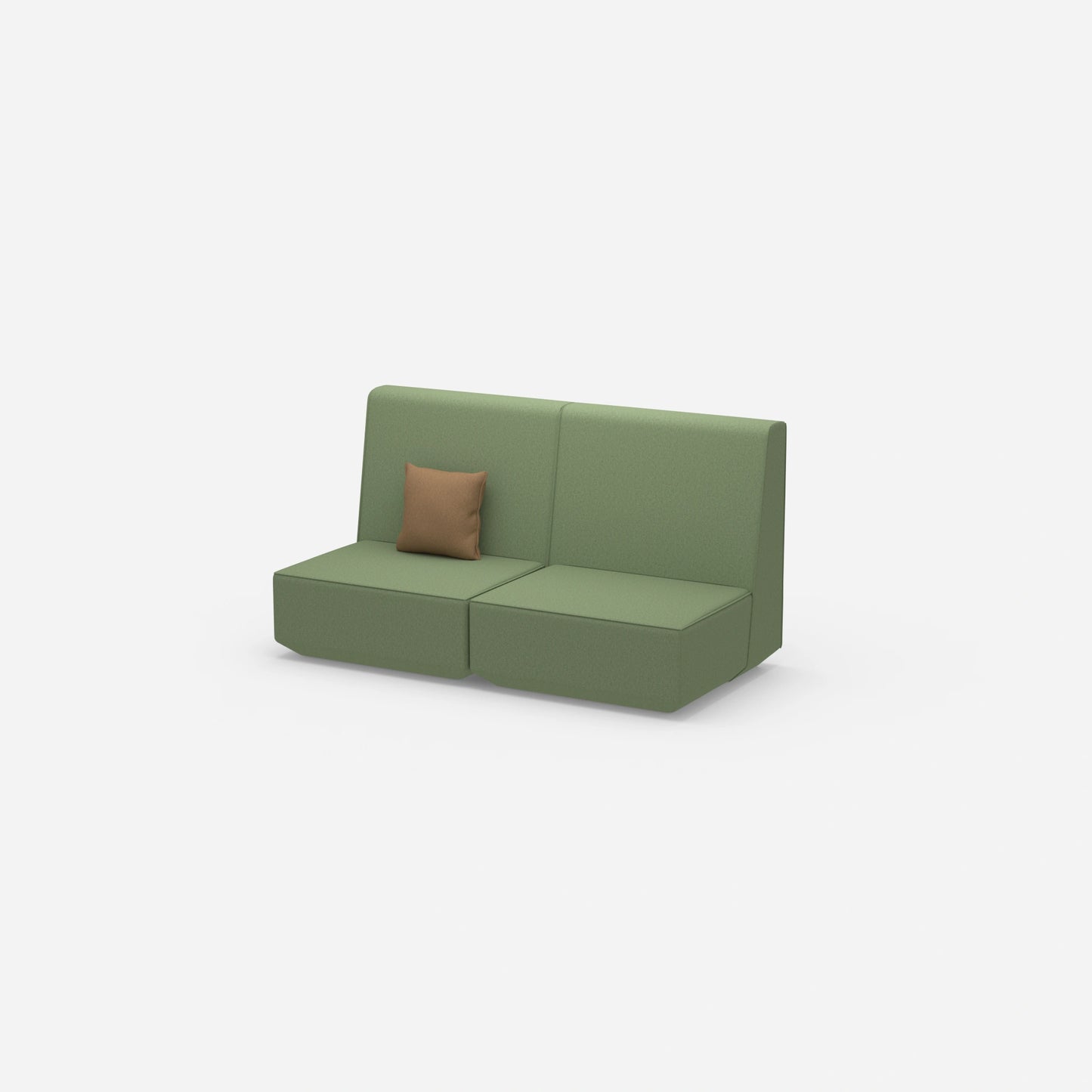 2-seater sofa with high backrest from the side
