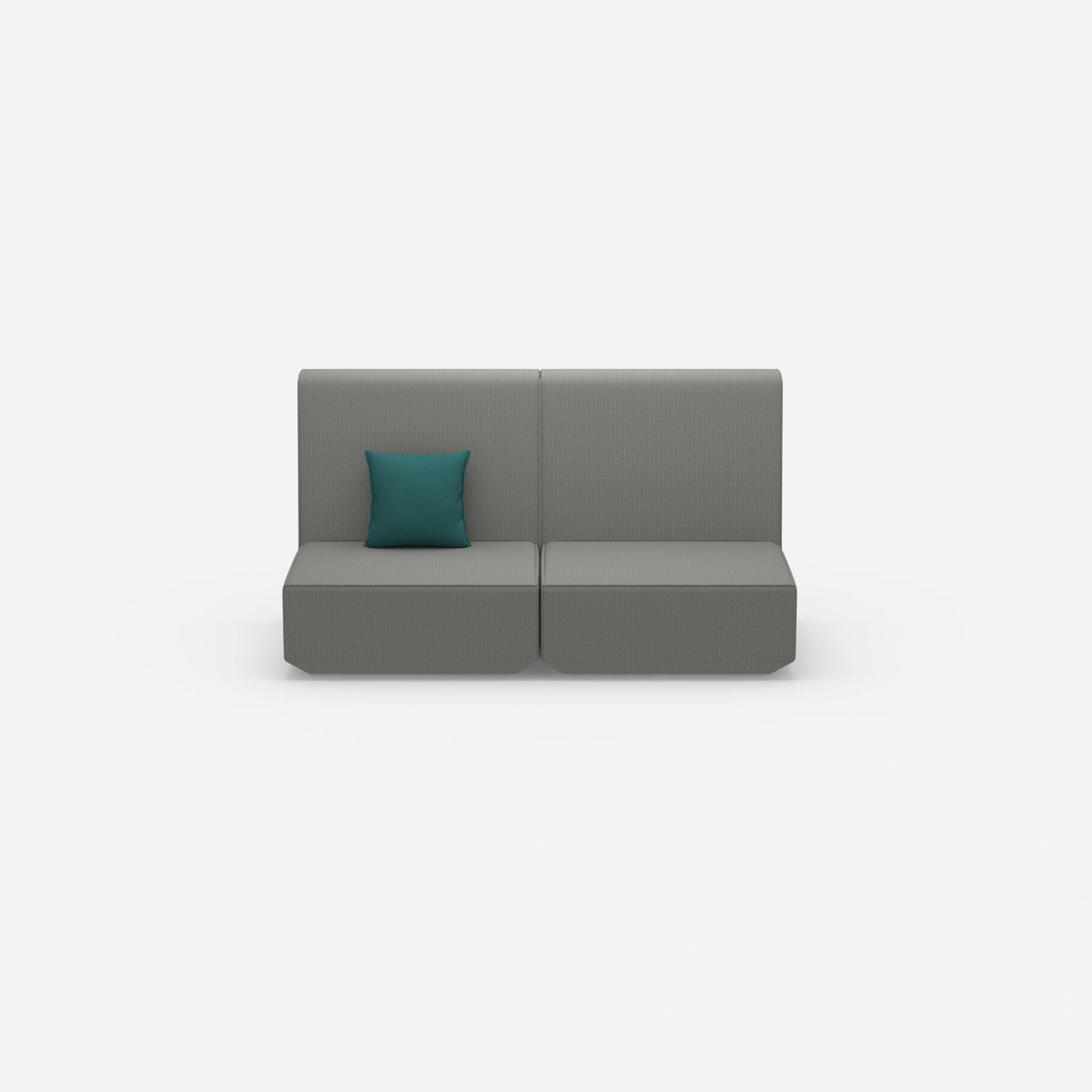2-seater sofa with high backrest from the front