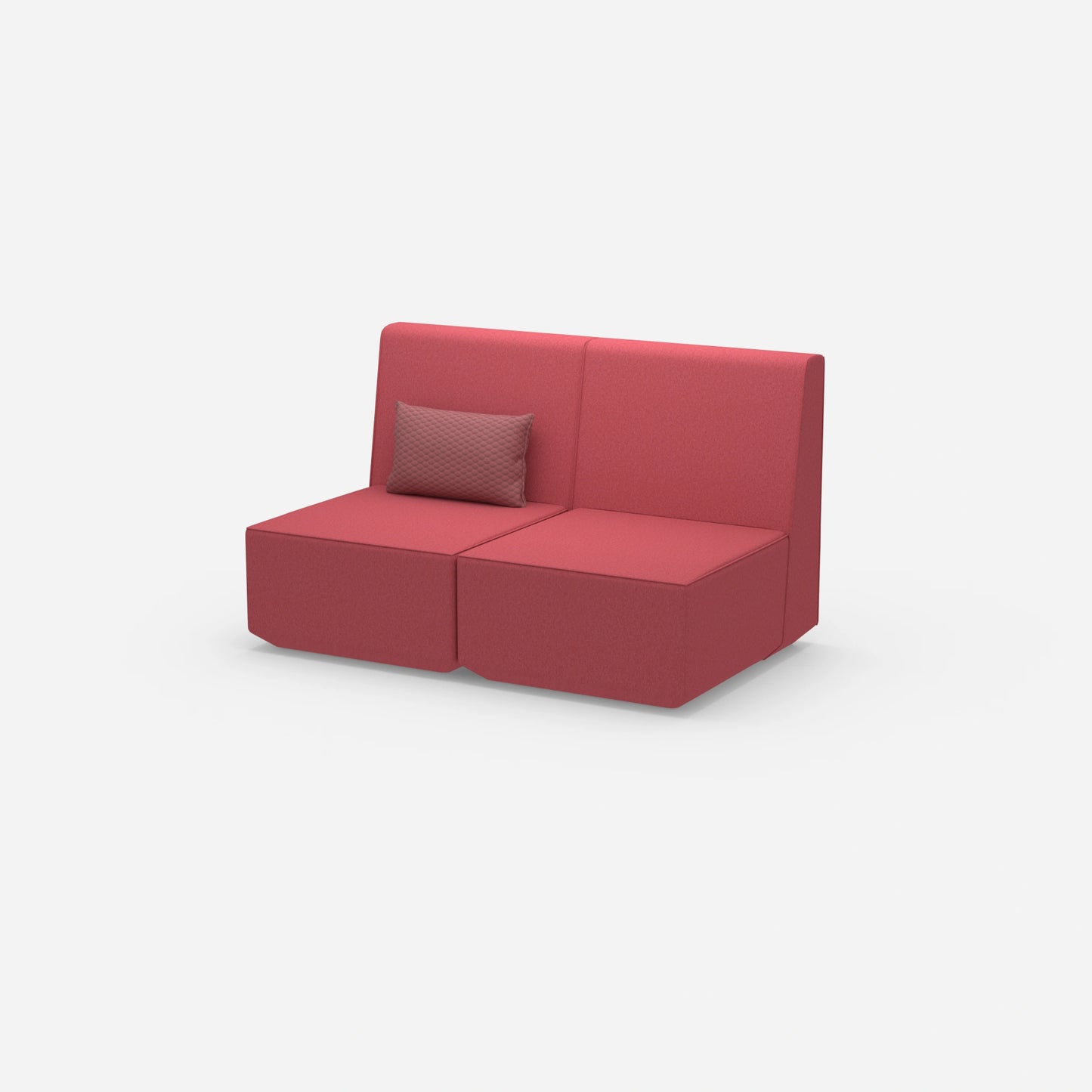 2-seater sofa pink with high back from the side