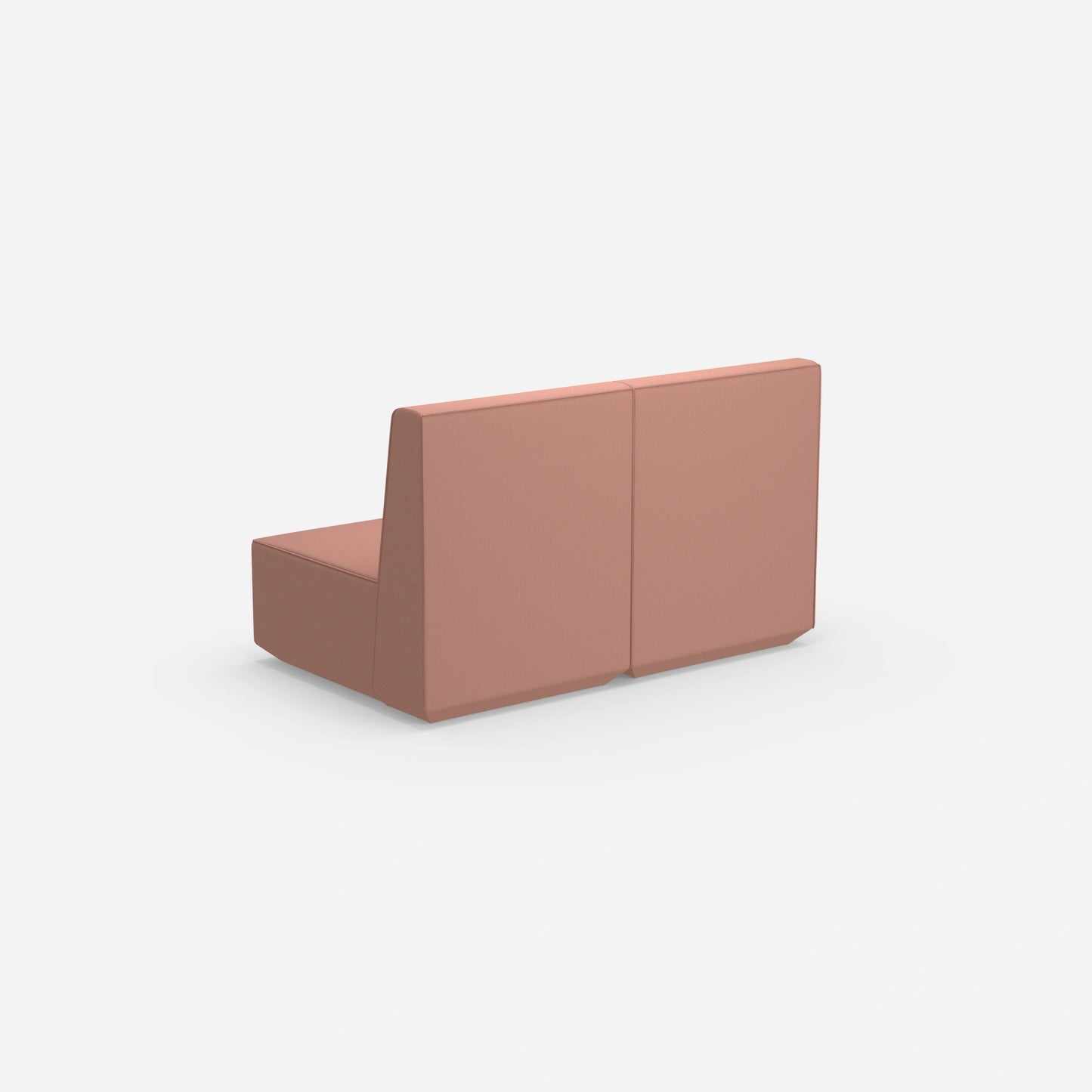 2-seater sofa pink with high back from behind